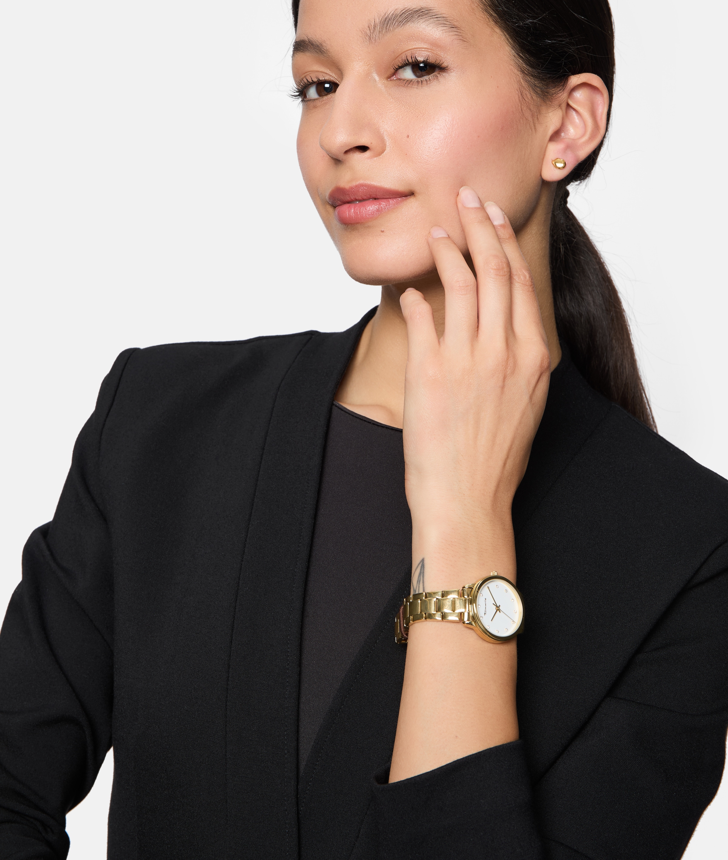 Tamaris Quarzuhr »The Elegance« Armbanduhr, Damenuhr, Edelstahlarmband, analog, Glassteine