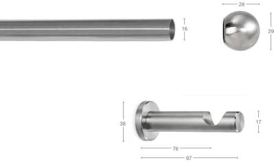 Gardinenstange »KUGEL«, 1 läufig-läufig, Wunschmaßlänge