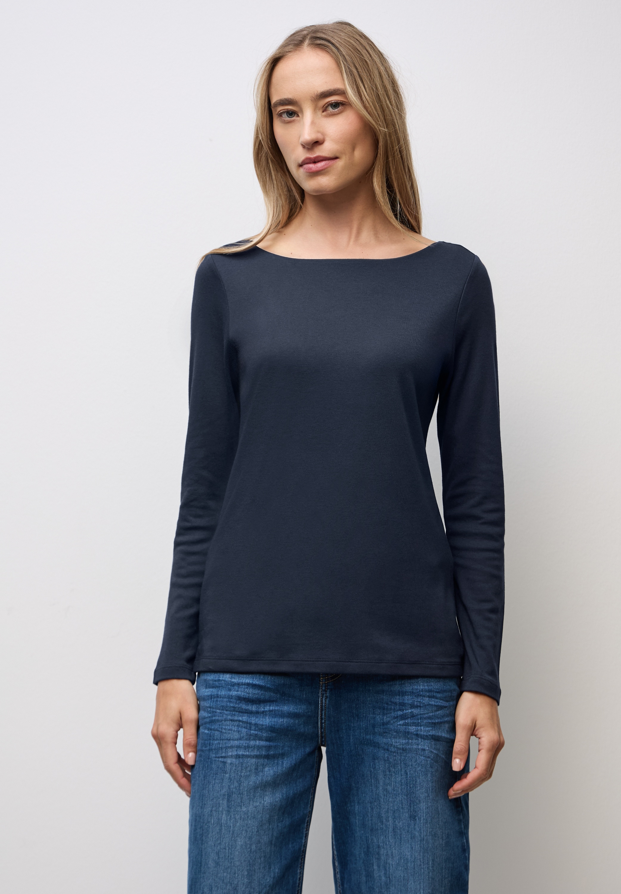 STREET ONE Langarmshirt, in Unifarbe günstig online kaufen