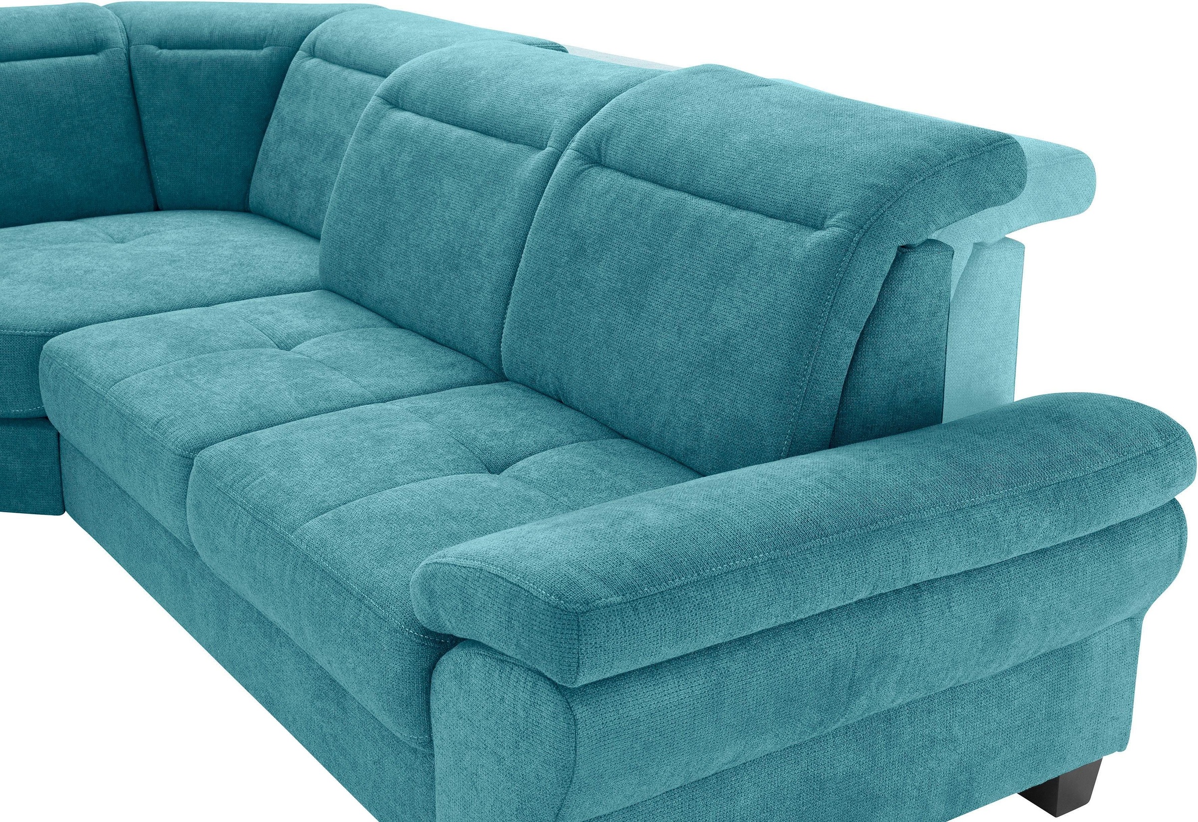 Places of Style Ecksofa »Cornwall L-Form«, incl. Sitztiefenverstellung, mit Bettfunktion und Kopfteilverstellung