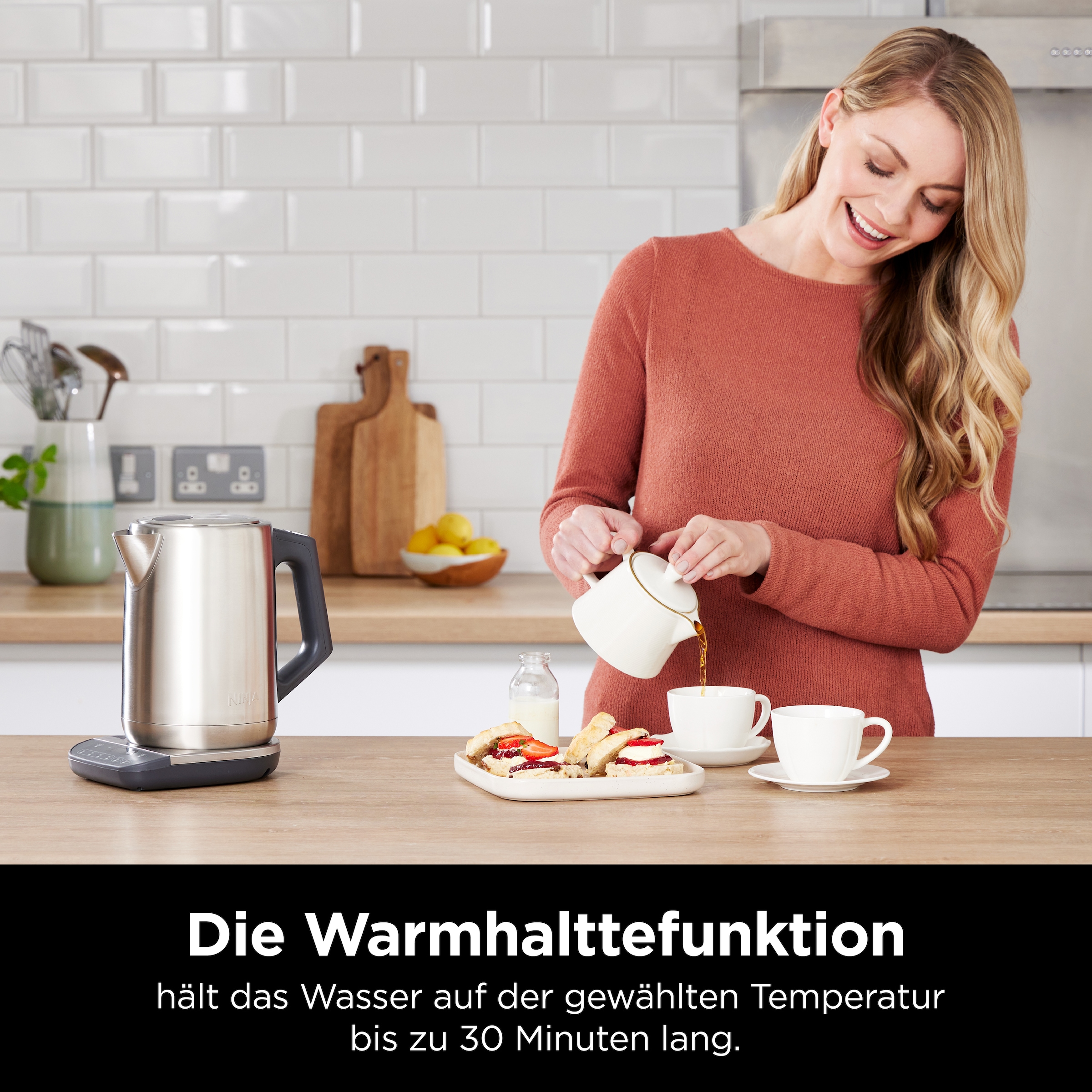 NINJA Wasserkocher »KT201EU«, 1,7 l, 3000 W, 40-100 °C, Edelstahl