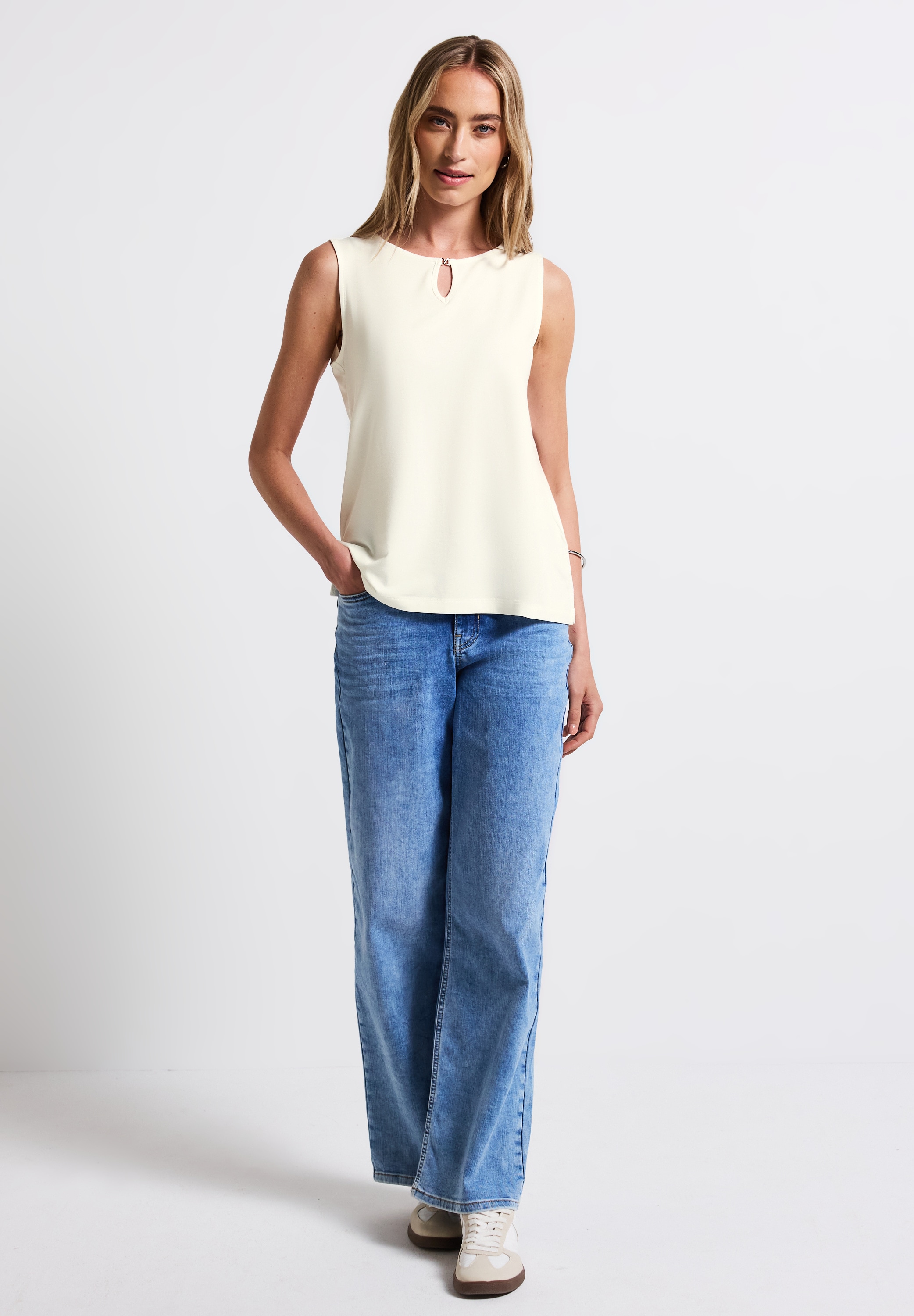 STREET ONE Shirttop, mit Materialmix