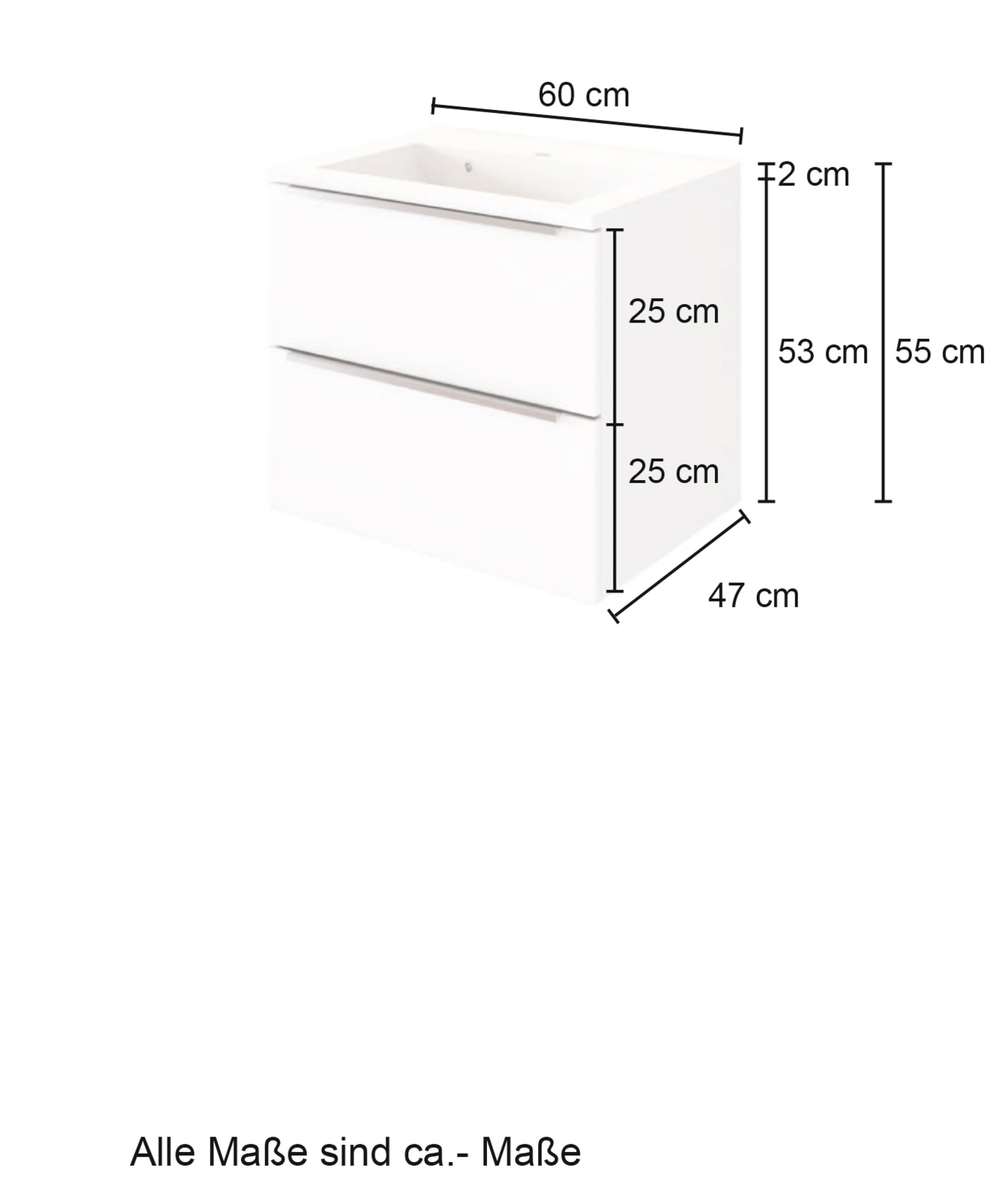 welltime Waschtisch »Matera«, Breite 60 cm