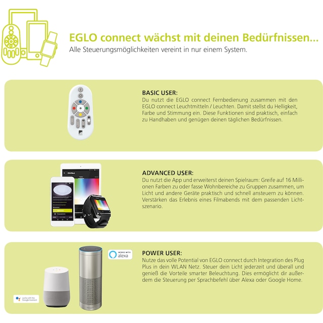 EGLO LED Deckenleuchte »VOLTAGO-C«, 1 flammig-flammig, EGLO CONNECT,  Steuerung über APP + Fernbedienung, BLE, CCT, RGB | BAUR