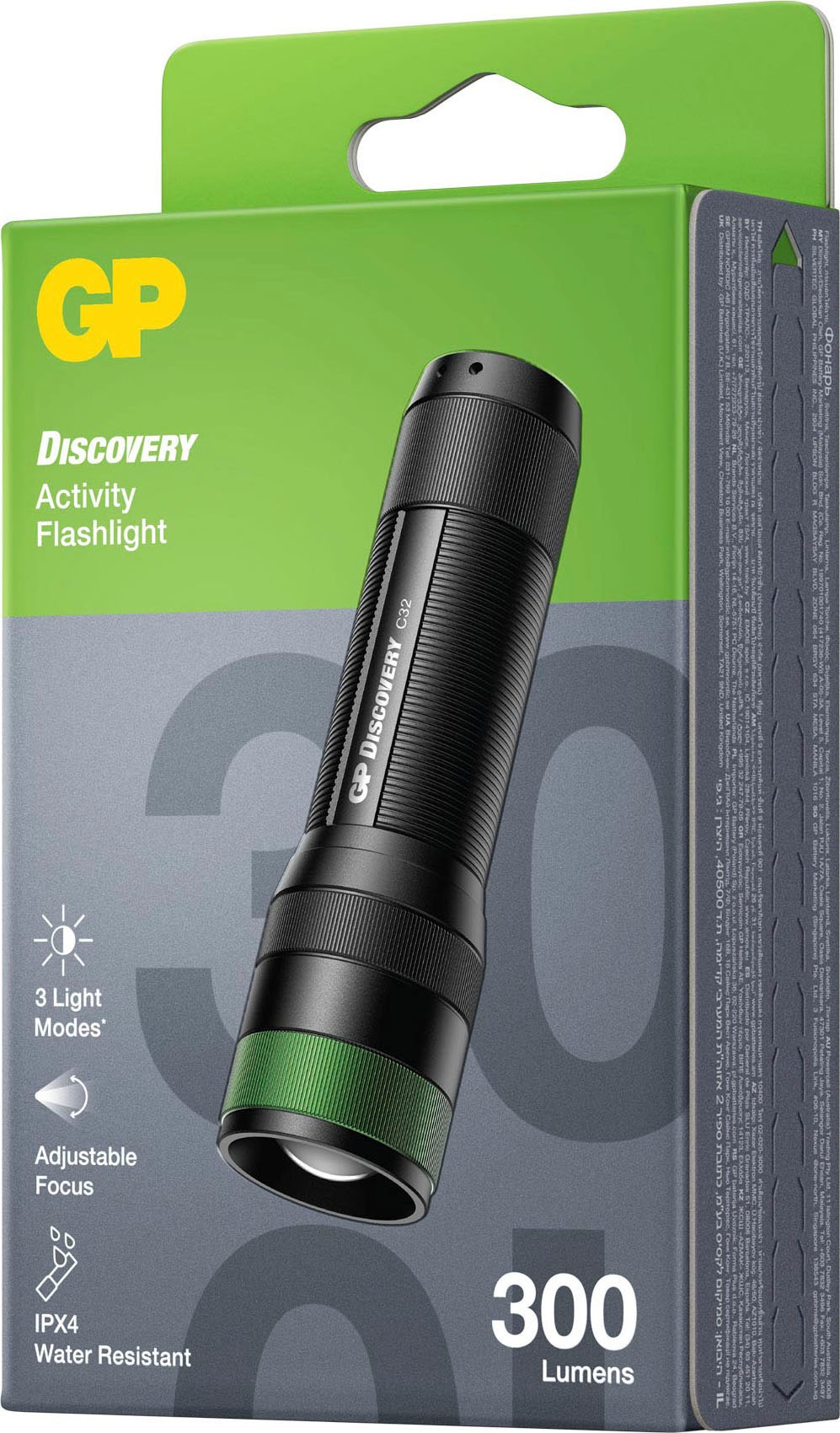 GP Batteries Taschenlampe »Discovery C32«, inkl. 3x AAA Batterie, Metallgehäuse, Leuchtmodi Max/Niedrig/SOS