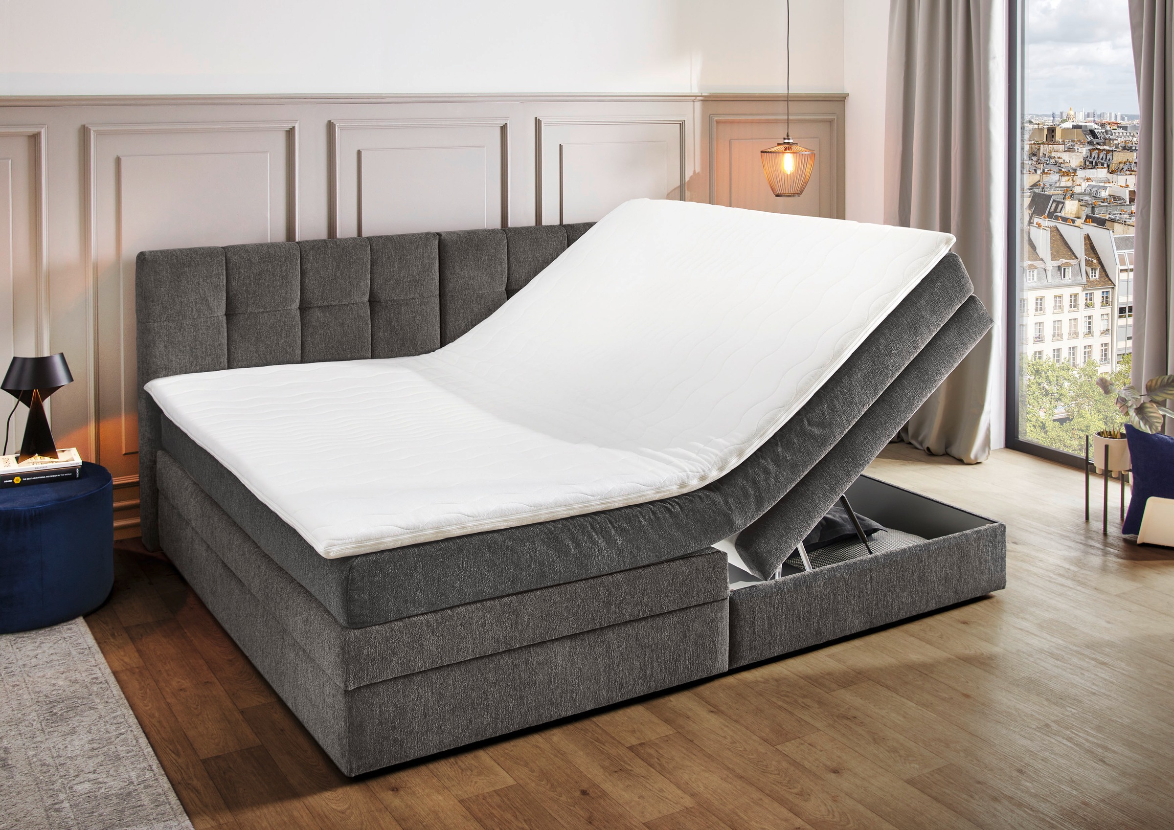 Jockenhöfer Gruppe Boxspringbett »Casa Grande in der Breite 240cm, Familienbett mit riesigem Bettkasten«, 7-Zonen-TTFK-Matratze, KS-Topper, verschiedene Härtegrade wählbar