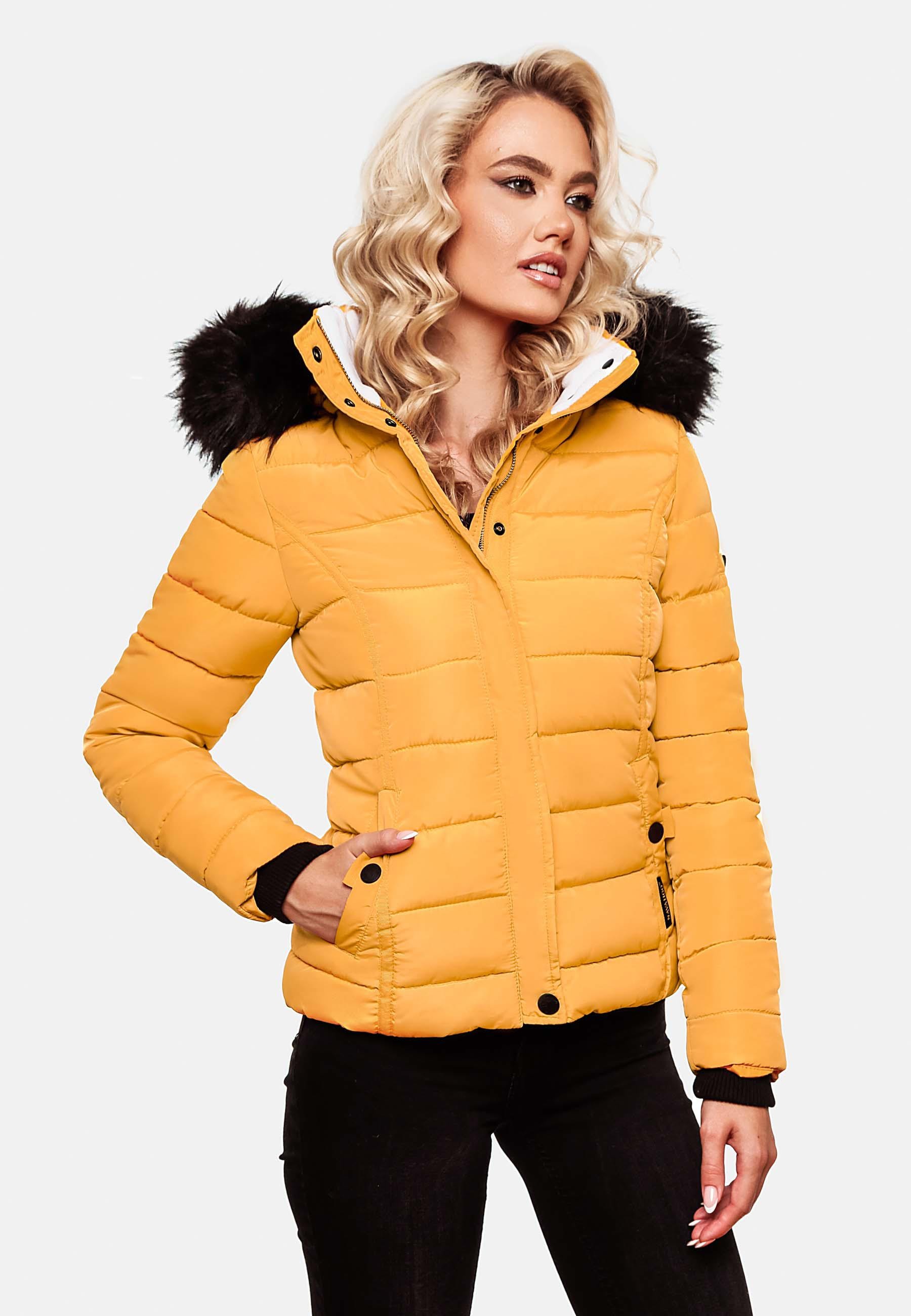 Navahoo Steppjacke »Miamor«, mit Kapuze, hochwertige Winterjacke m. voluminöser Kunstpelz-Kapuze