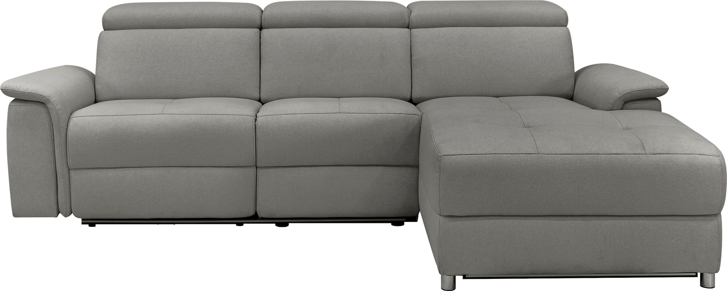 OTTO home Ecksofa "Pareli, L-Form, 259cm,m. Recamiere, Echtleder, Kunstleder, Webstoff" man. o. elektr. Relaxfunktion, USB/Kopfteilverstellg u. LED