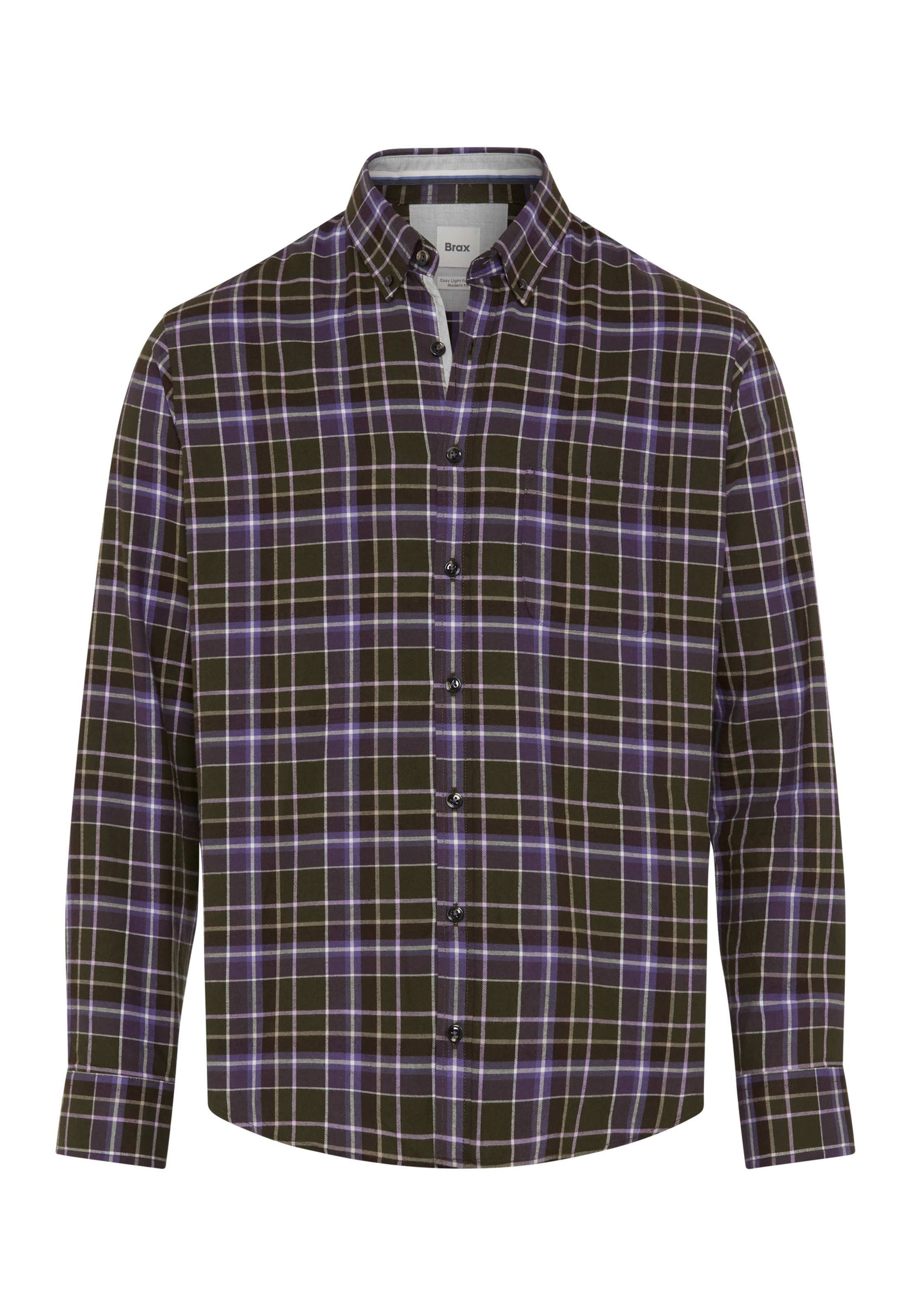 Brax Businesshemd »Style DANIEL« Flanell: Karohemd aus reiner Baumwolle