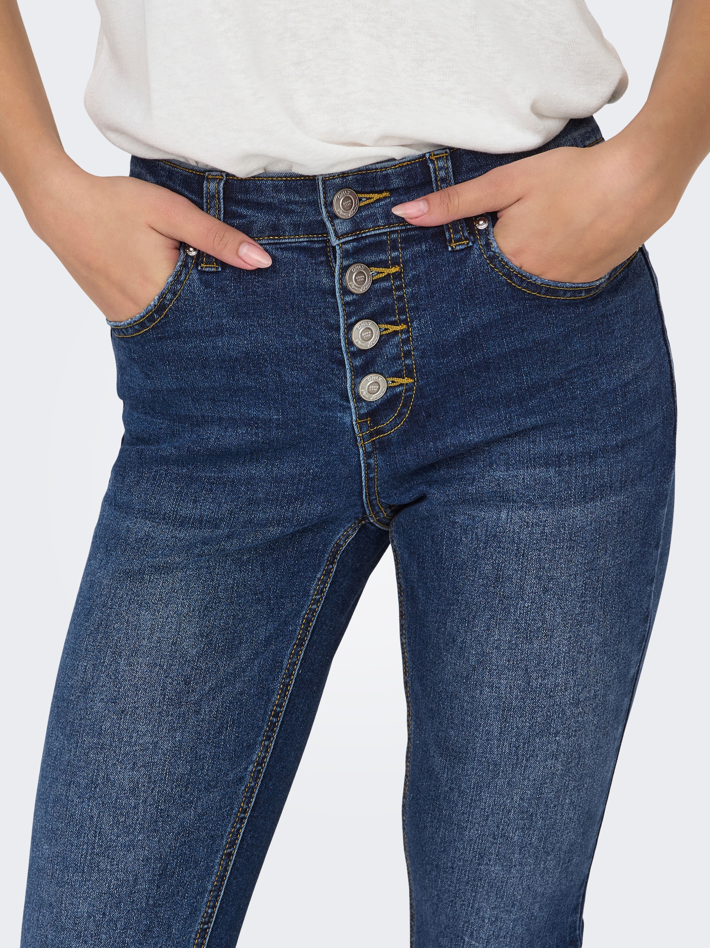ONLY Skinny-fit-Jeans »ONLMIA MID WAIST BUTTON SK RW ANK BOX«