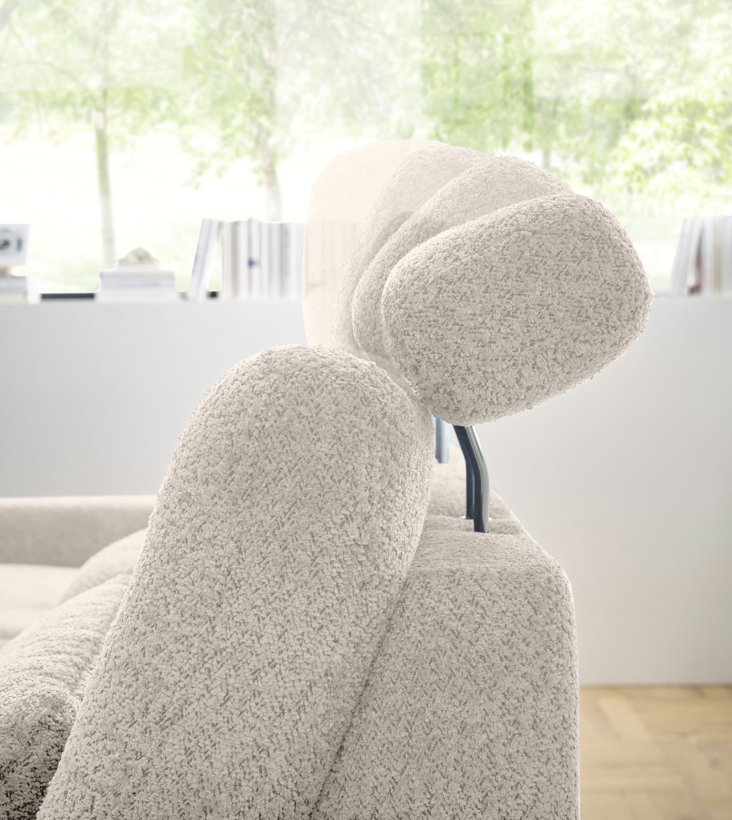 set one by Musterring Ecksofa »SO 3600, inkl motor. Sitztiefenverstellung, Kopfstützen, Nierenkissen«, Sitzhöhe 44 cm, Kaltschaum, Breite 293 x Tiefe 180 cm, Kama sand