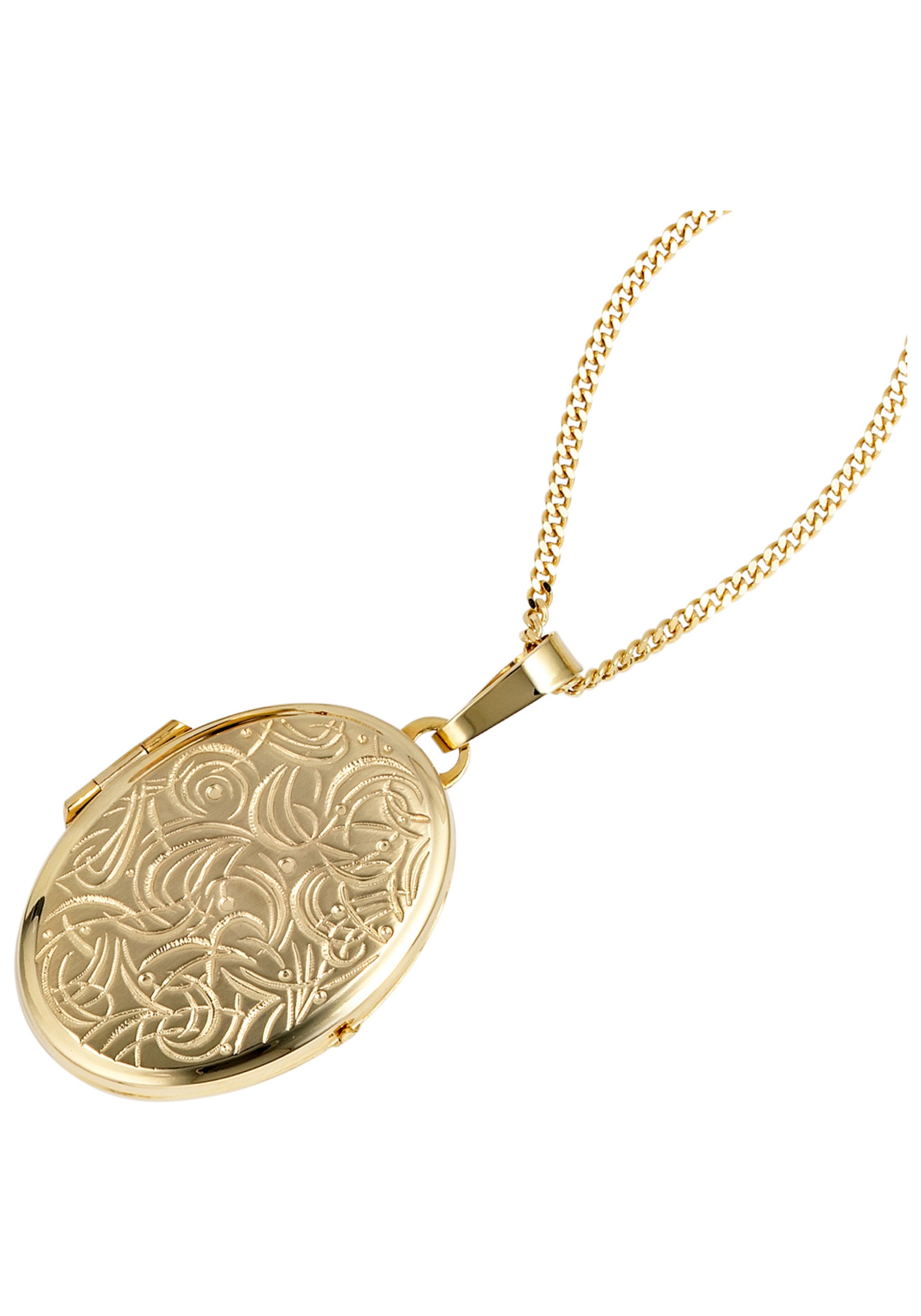 JOBO Medallionanhänger »Anhänger Medaillon oval 33 mm« ()  333 Gold für 2 Fotos