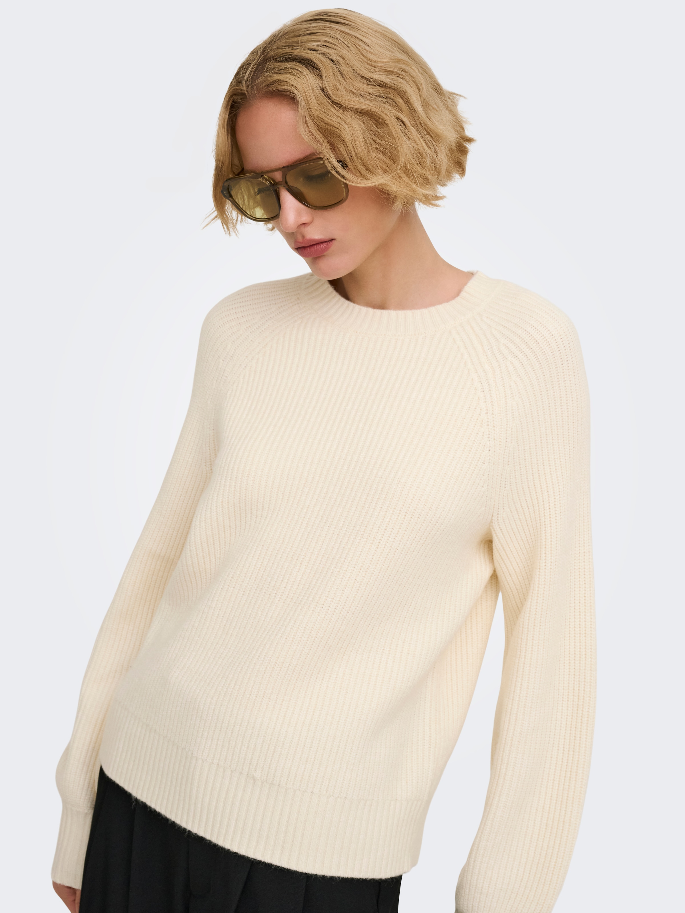 ONLY Strickpullover »ONLIDA LS RIB O-NECK CS KNT« Viskosemischung