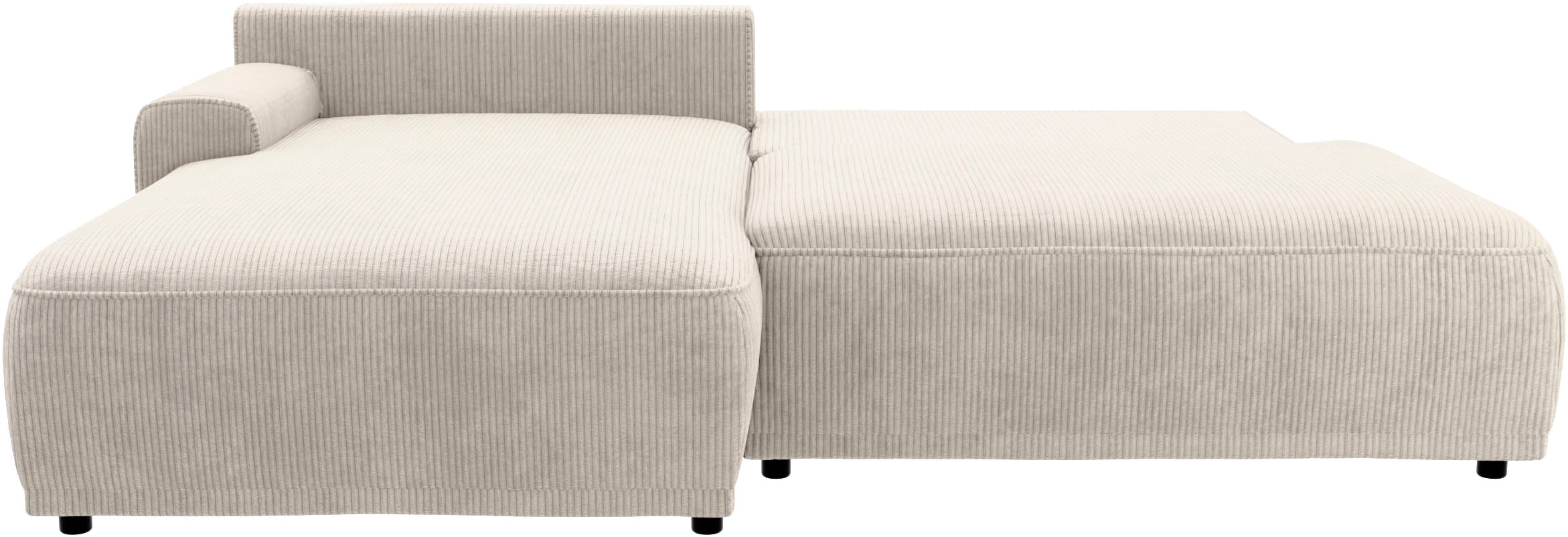 TRENDMANUFAKTUR Ecksofa »Fordon II, Schlafsofa mit Bettkasten, Couch in L-Form, Breite 250 cm«, in Cordstoff HYPER, cream, Armlehne links