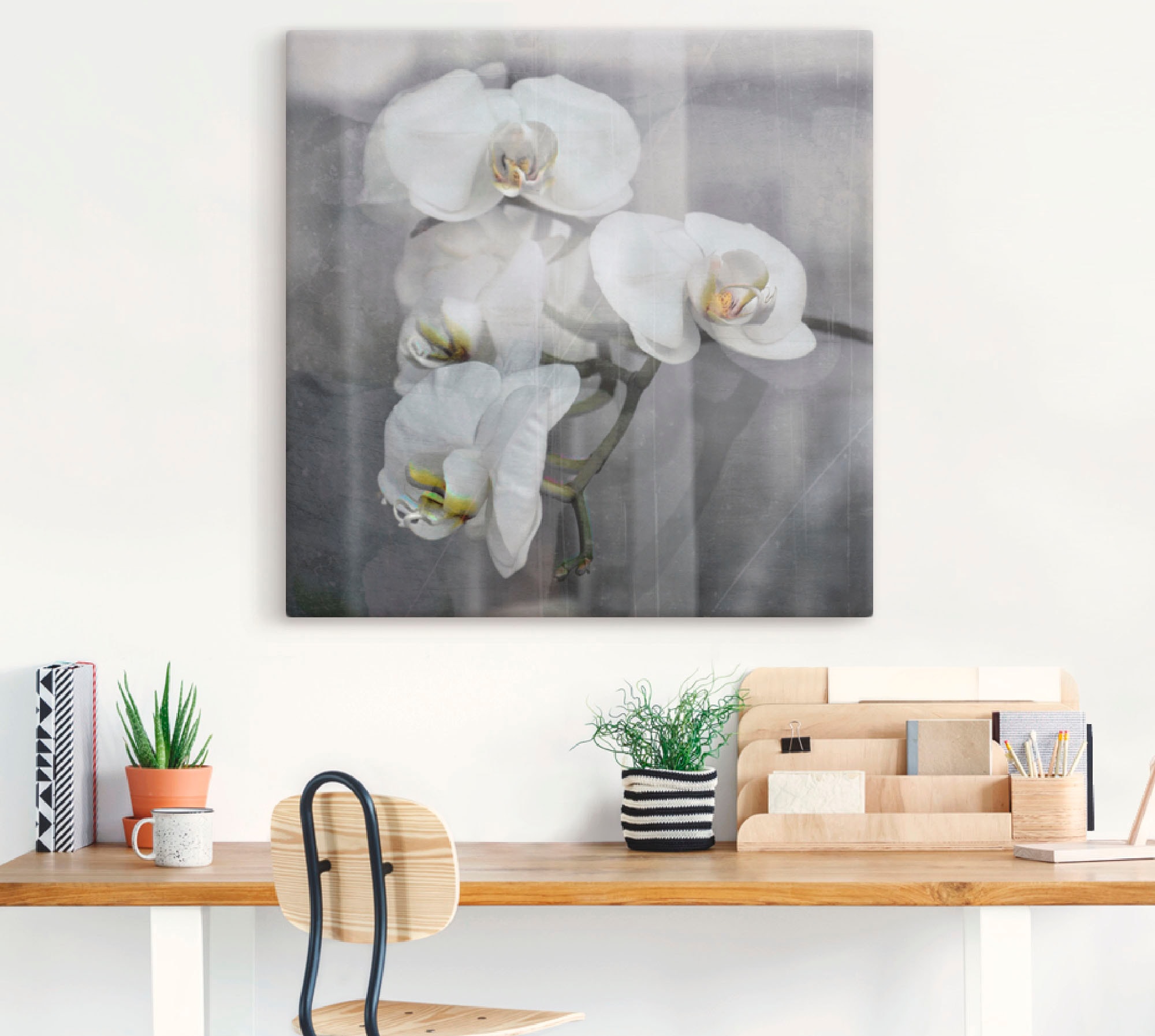 Artland Wandbild »Weisse Orchideen - white Orchid«, Blumen, (1 St.), als Leinwandbild, Wandaufkleber in verschied. Größen