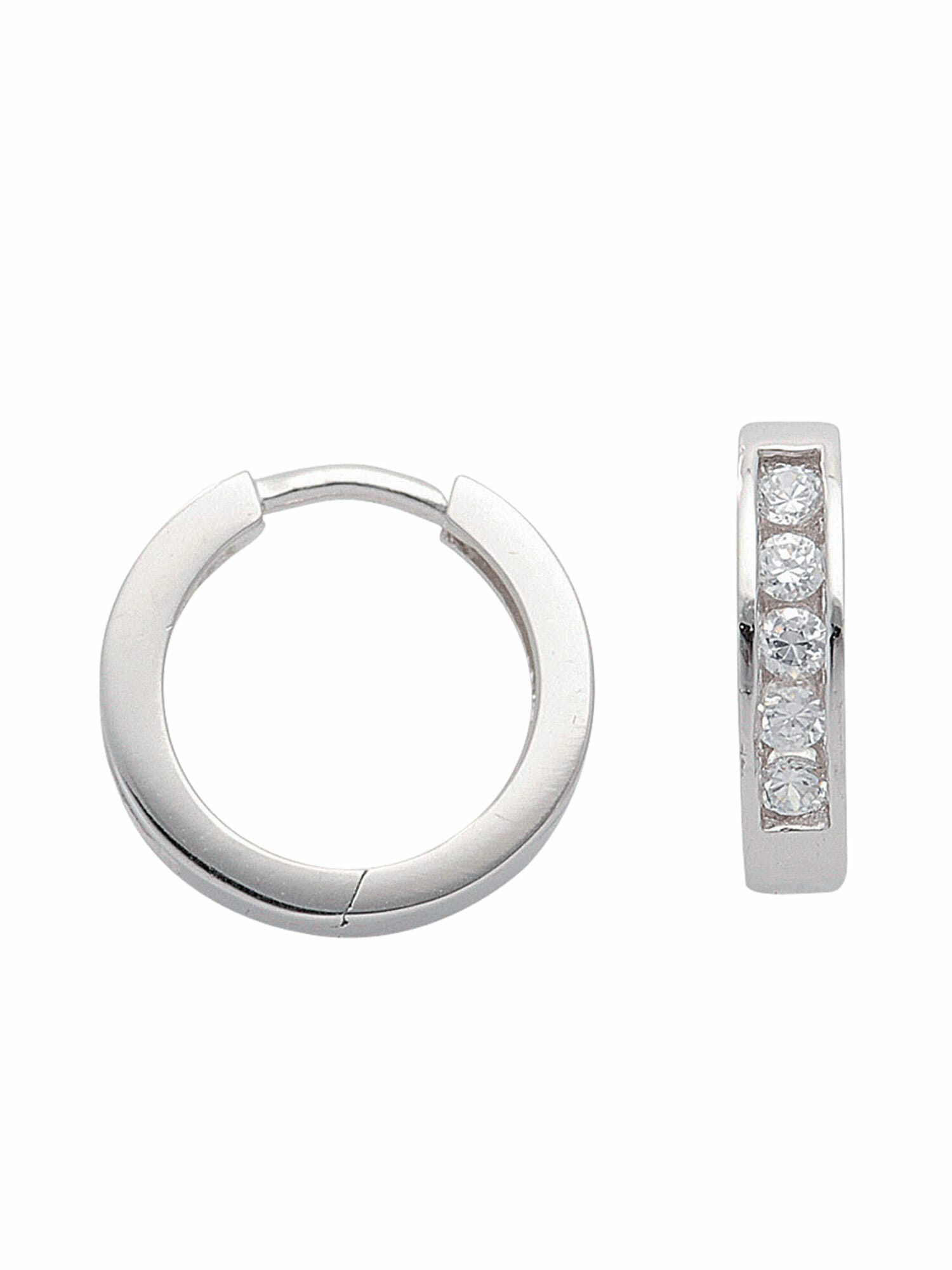 Adelia´s Paar Ohrhänger »925 Silber Ohrringe Creolen mit Zirkonia Ø 14,1 mm«, mit Zirkonia Silberschmuck für Damen