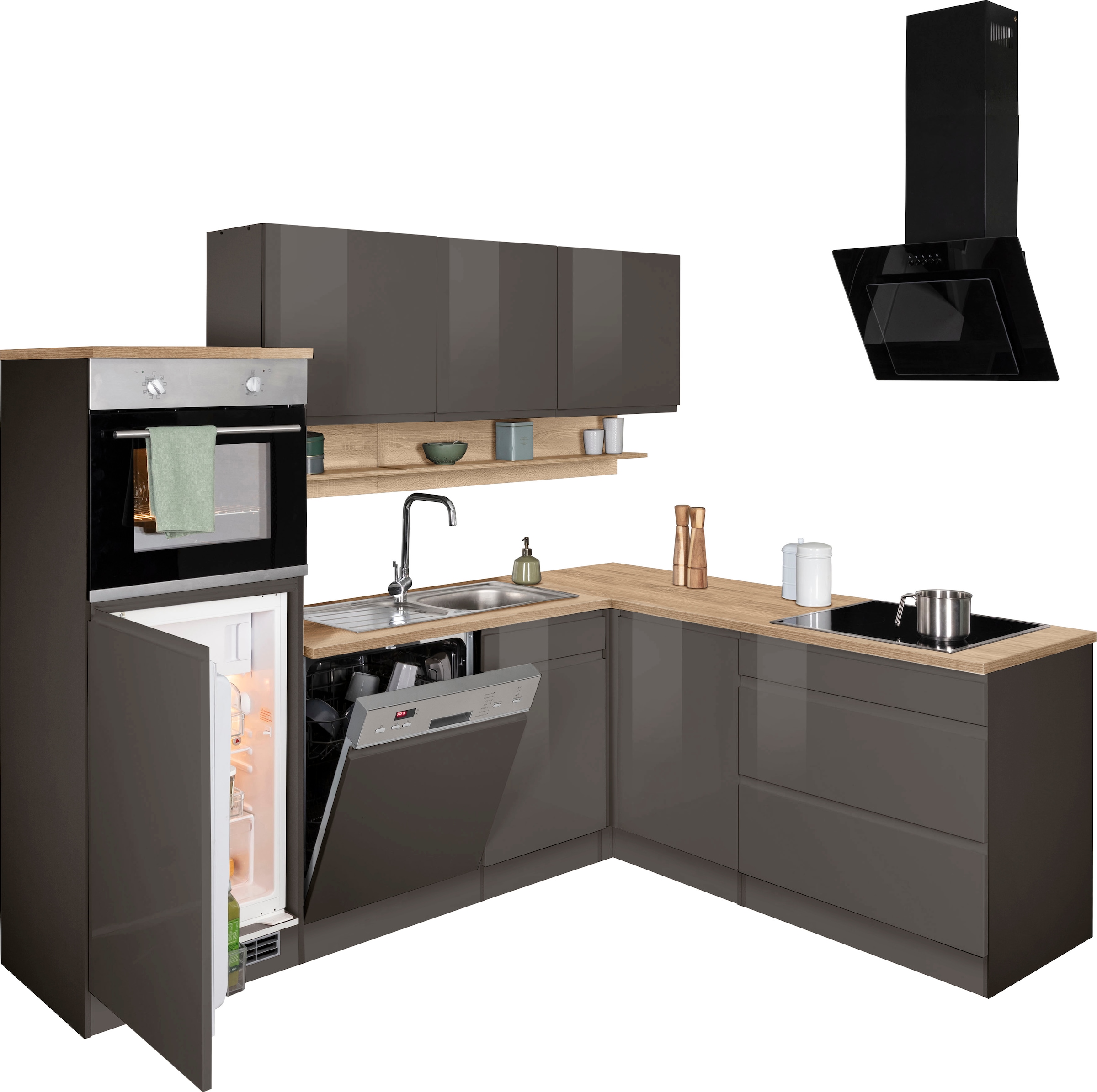Kochstation Küche »KS-Virginia«, Stellbreite 230/190 cm, mit E-Geräten