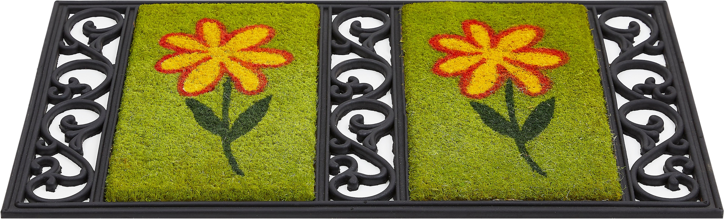 Fußmatte »Salome Blumen«, rechteckig, Schmutzfangmatte, Kokosmatte, Gusseisen Optik,...