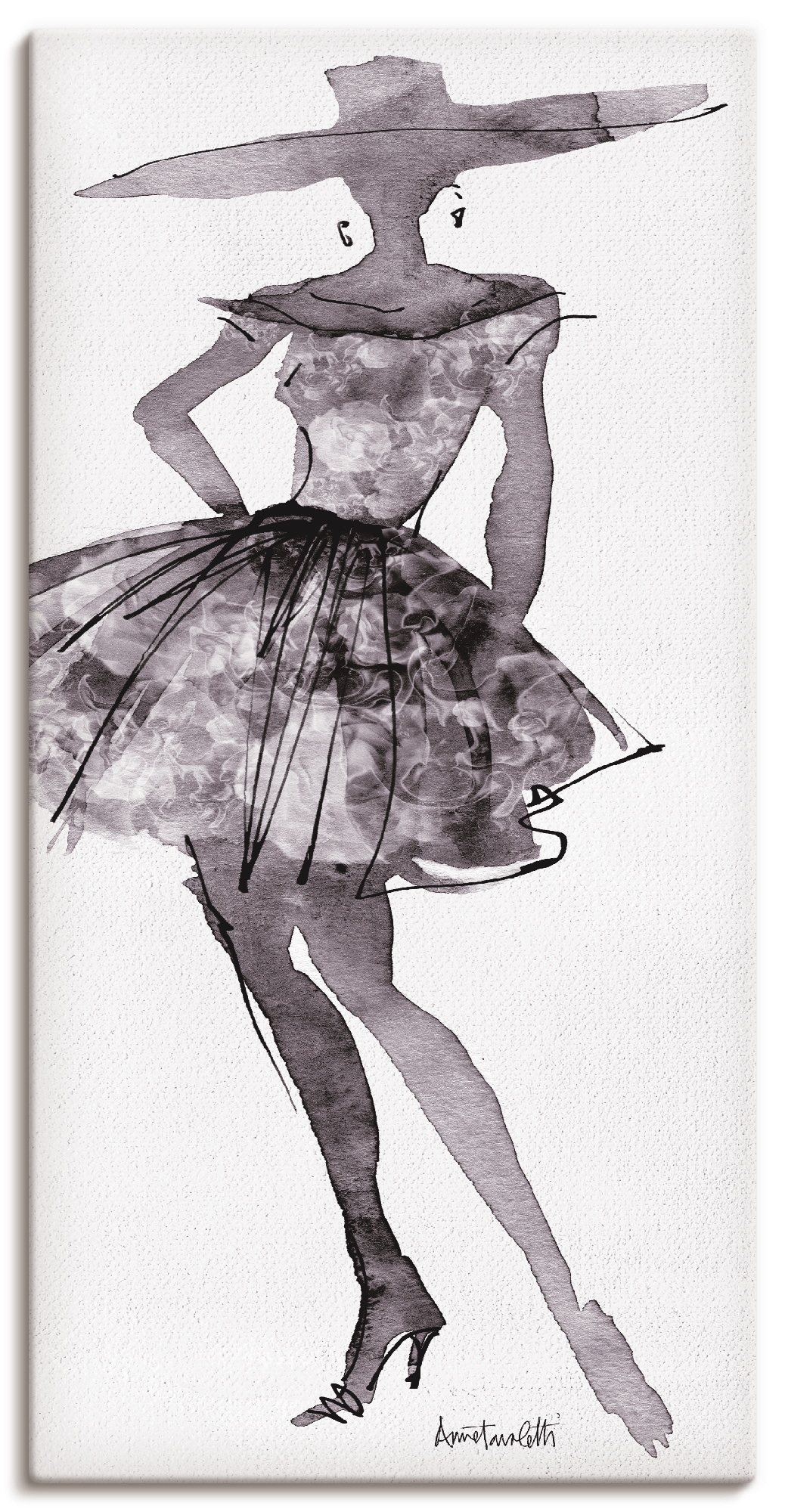 Artland Leinwandbild "Mode Skizzenbuch V", Mode, (1 St.), auf Keilrahmen gespannt