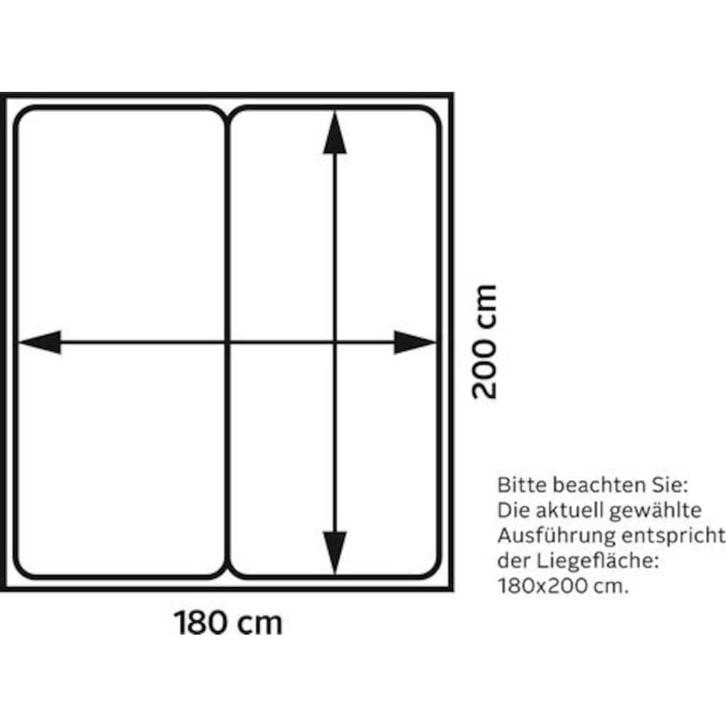 INOSIGN Boxspringbett »Black & White«, incl. LED Beleuchtung, 3 Härtegrade