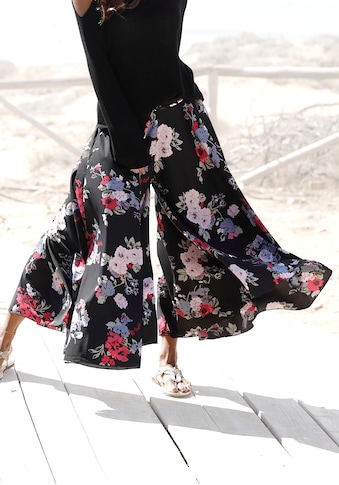 Hosenrock, mit Blumenprint, Culotte, extraweites Bein