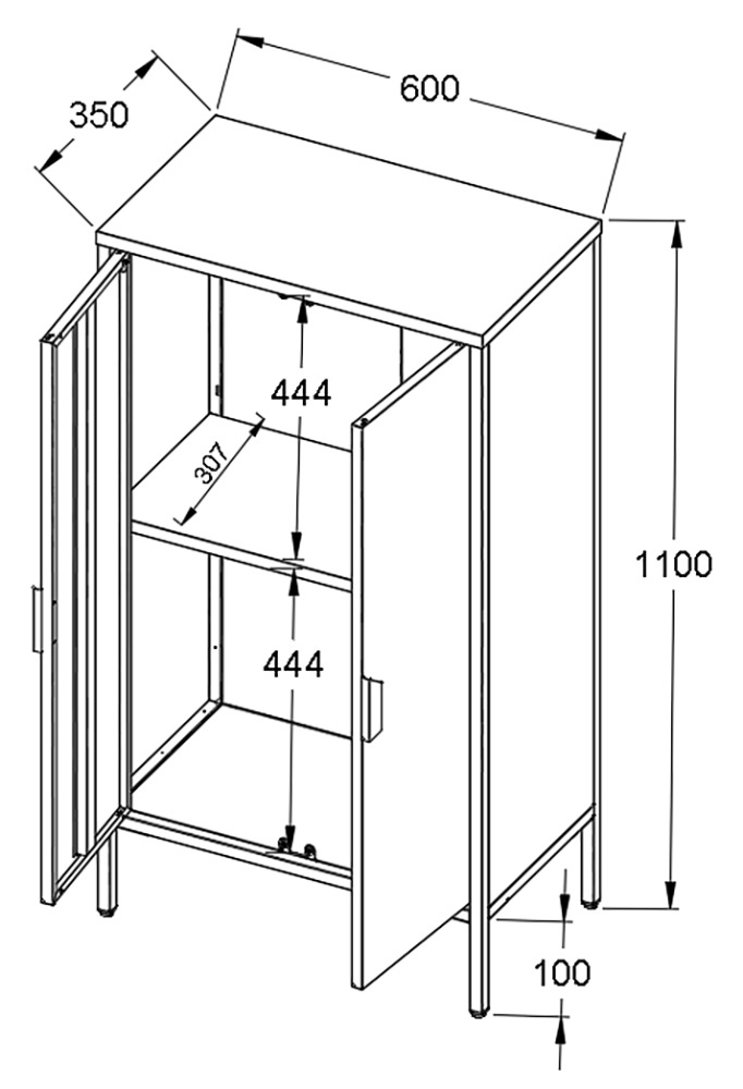 VCM Kommode »Stahl Kommode Sideboard Schrank Drehtüren Flokas M«