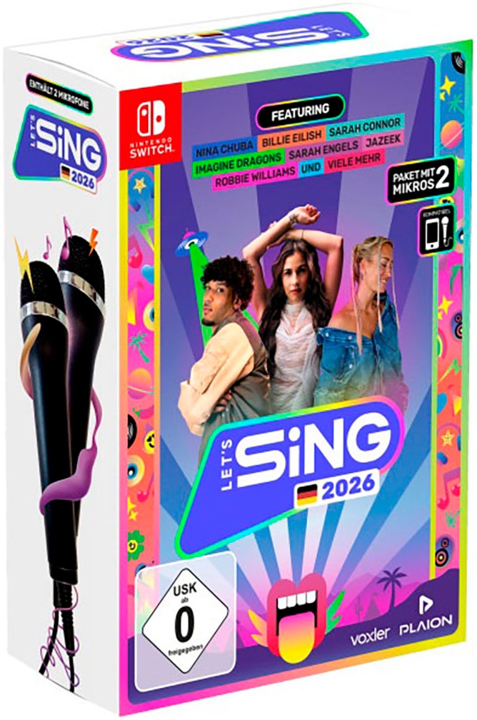 RAVENSCOURT Spielesoftware "Let’s Sing 2026 German Version (+ 2 Mics)", Nintendo Switch, transparent, Spielesoftware