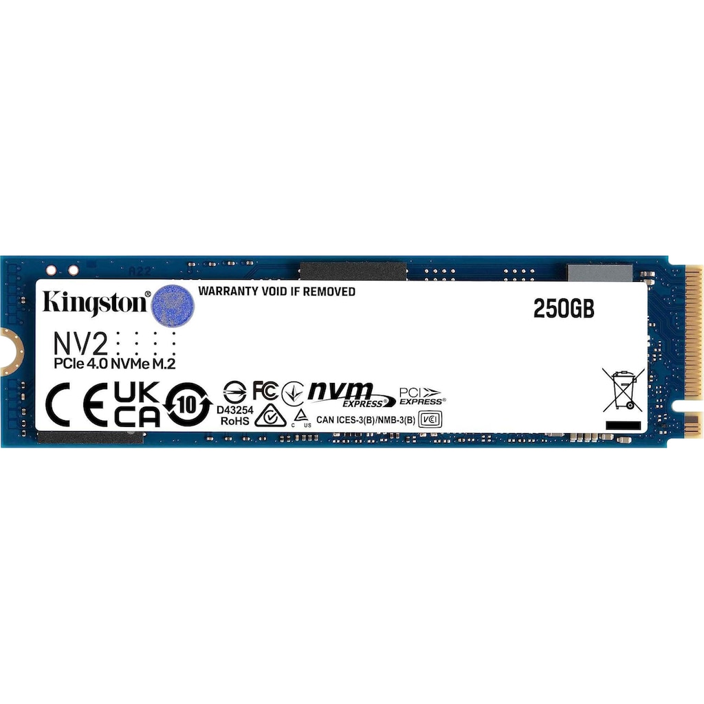 Kingston SSD-Festplatte »NV2 M.2 2280 PCIe 4.0 NVMe SSD 250G«, Anschluss PCIe Gen 4.0 x4