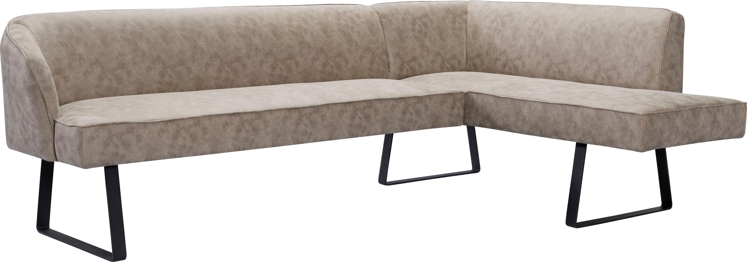 exxpo - sofa fashion Eckbank »Americano«, mit Keder und Metallfüßen, Bezug in verschiedenen Qualitäten