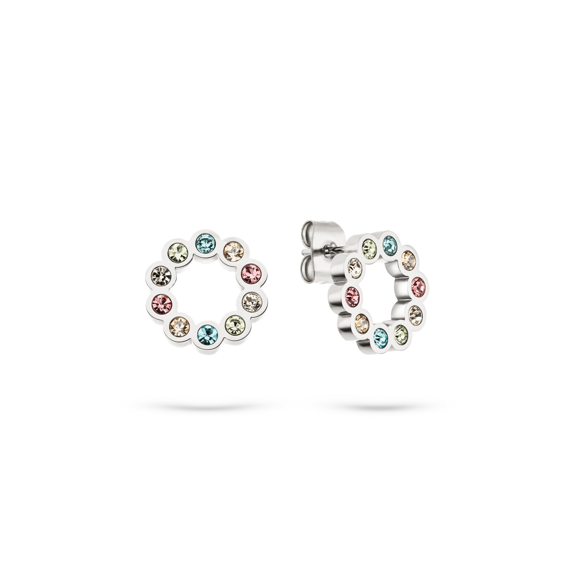 Tamaris Paar Ohrstecker »Schmuck Geschenk Edelstahl Ohrstecker Colorful Circle« mit Zirkonia (synth.)