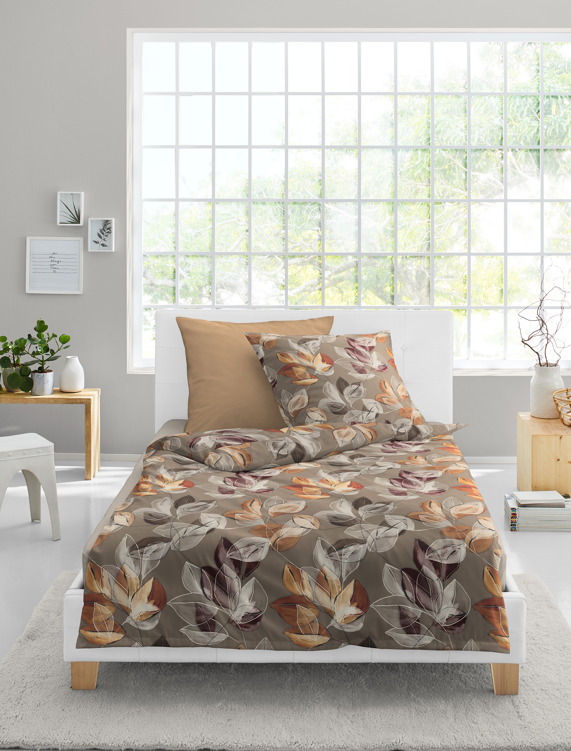 BIERBAUM Bettwäsche "4136" 2 Stk. Biber, 100 % Baumwolle, pflegeleicht, kus günstig online kaufen