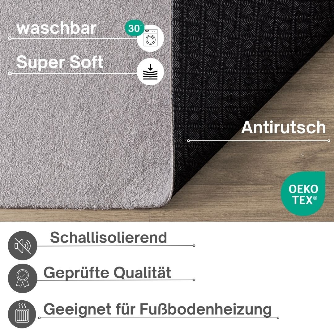 my home Teppich »Arabell, Kunstfellteppich«, rechteckig, 16 mm Höhe, flauschig, kuschelig, Felloptik, Anti-Rutsch-Unterseite, Waschbar