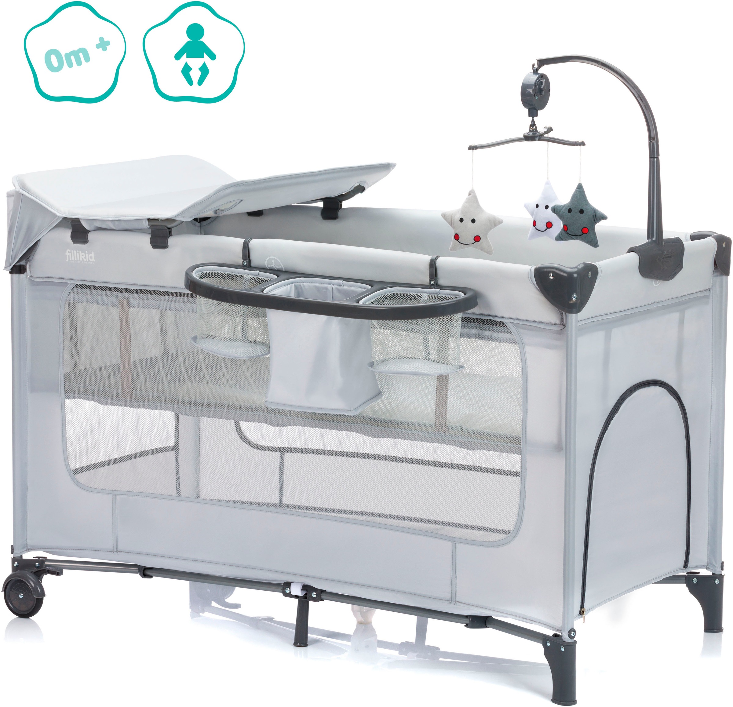 Fillikid Baby-Reisebett "Capri" mit 2 Rollen; Inkl. Transporttasche günstig online kaufen