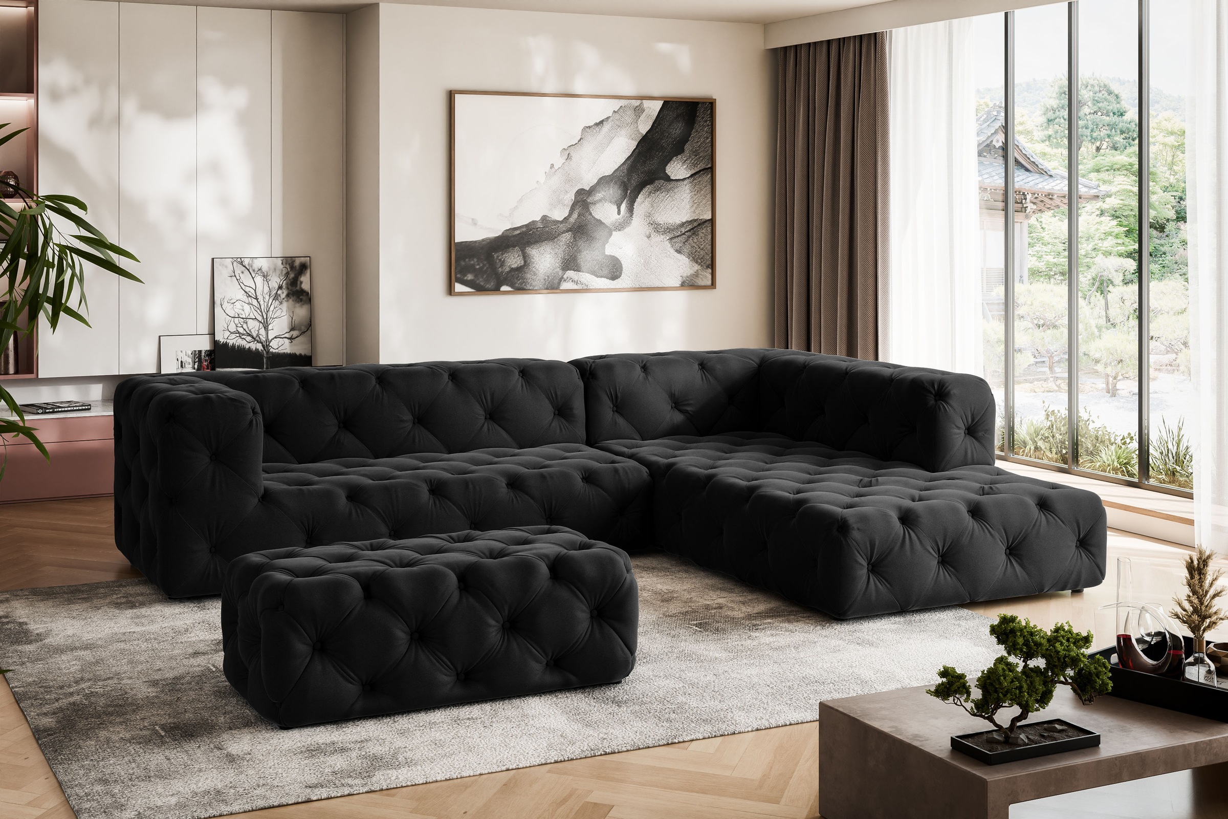 Places of Style Ecksofa "FOLLINA", L-Form, mit klassischer Chesterfield-Kno günstig online kaufen
