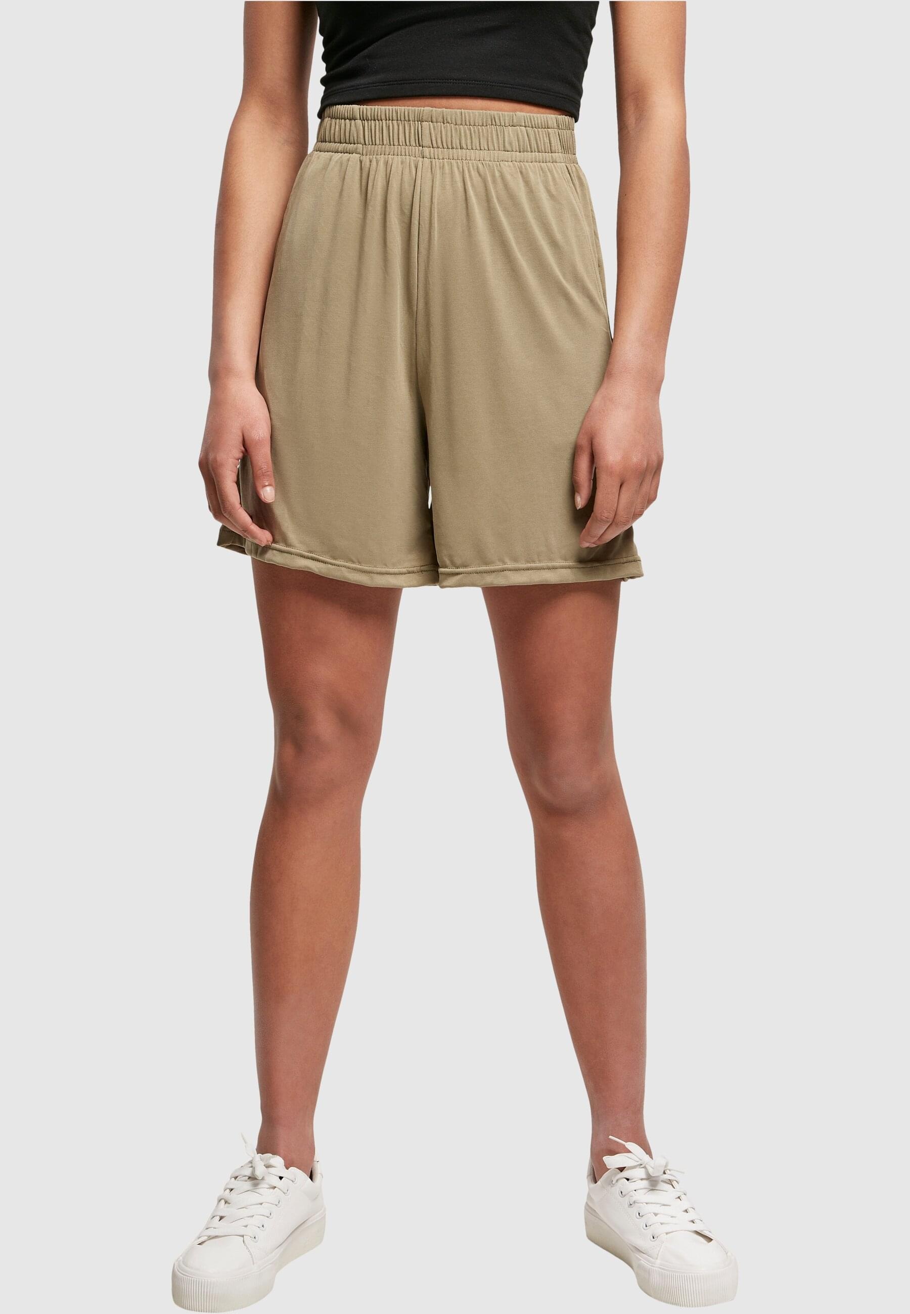 URBAN CLASSICS Stoffhose »Urban Classics Damen Ladies Modal Shorts«, (1 tlg.)