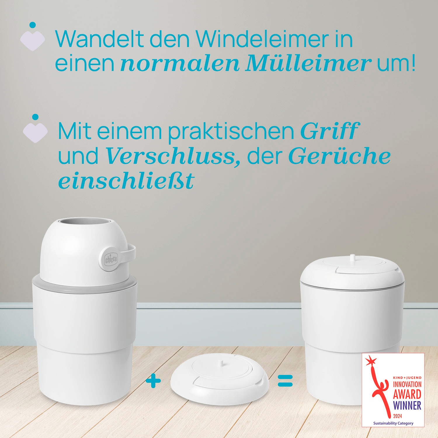 Chicco Windeleimer »Deckel Second life für Teleskop Windeleimer«, teilweise aus recyceltem Material