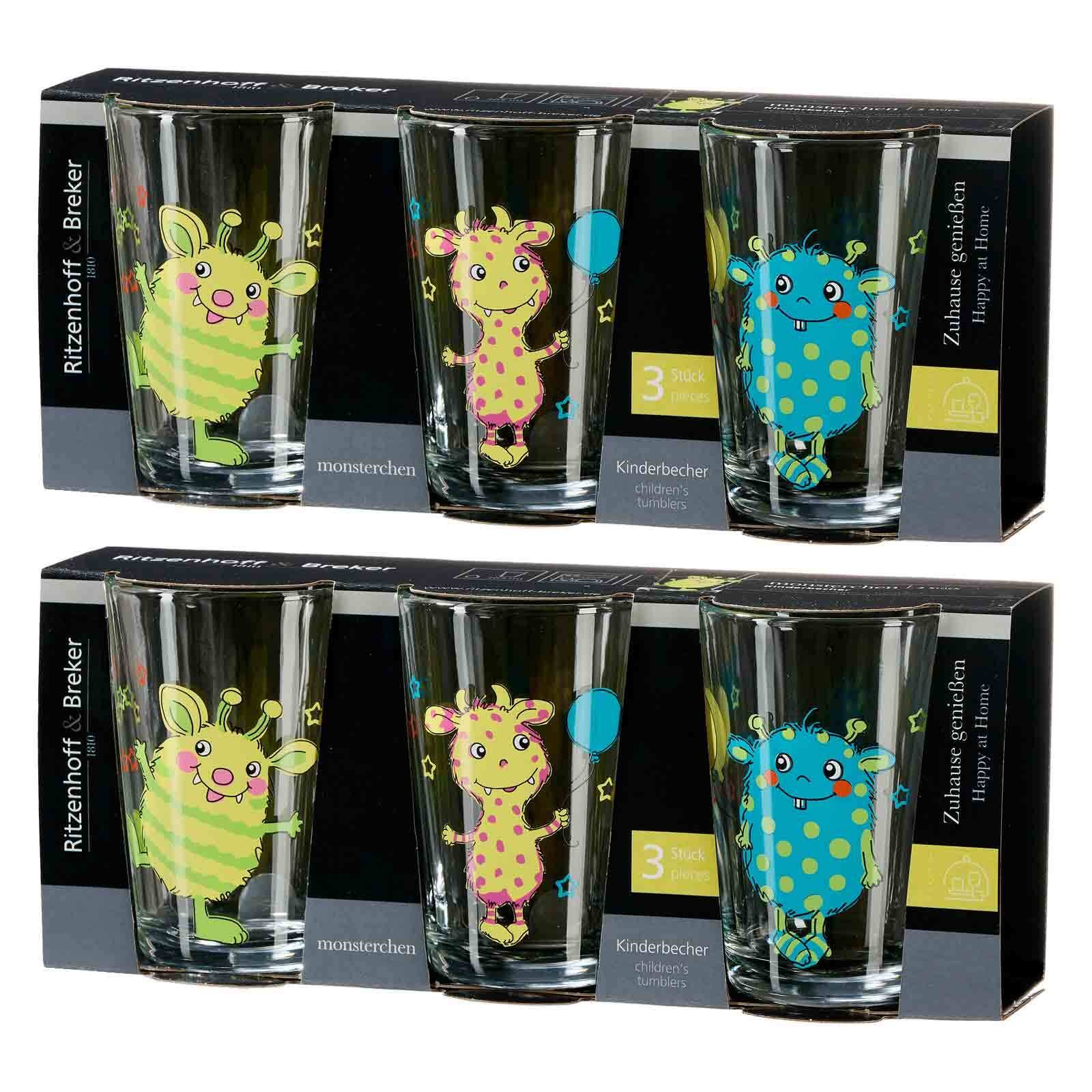 Ritzenhoff & Breker Kinderbecher »Kindergläser Monsterchen 205 ml 6er Set bunt«