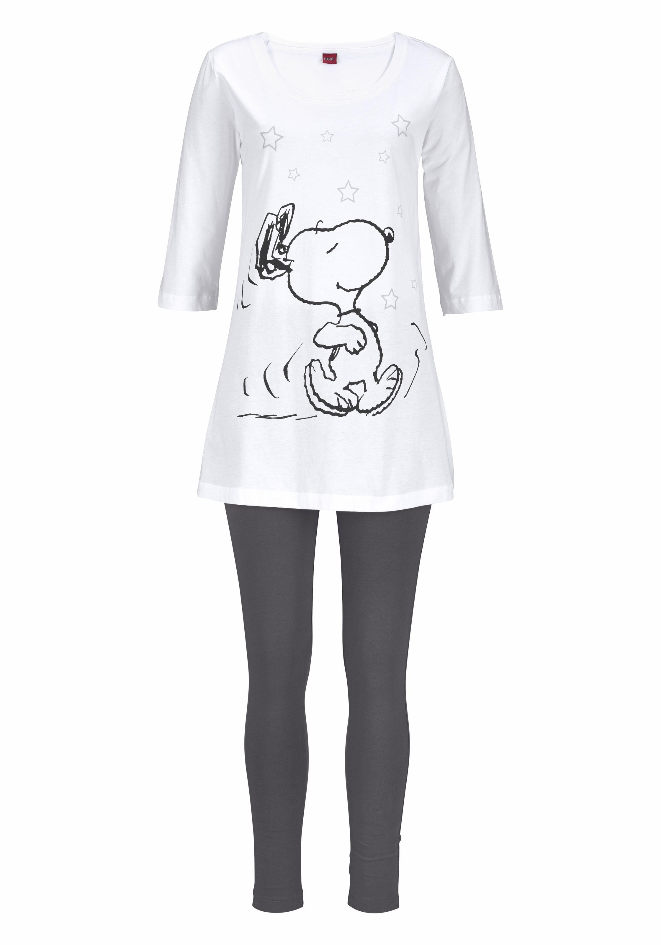 Peanuts Pyjama, (2 tlg.), mit Leggings und legerem Shirt mit Snoopy Druck günstig online kaufen