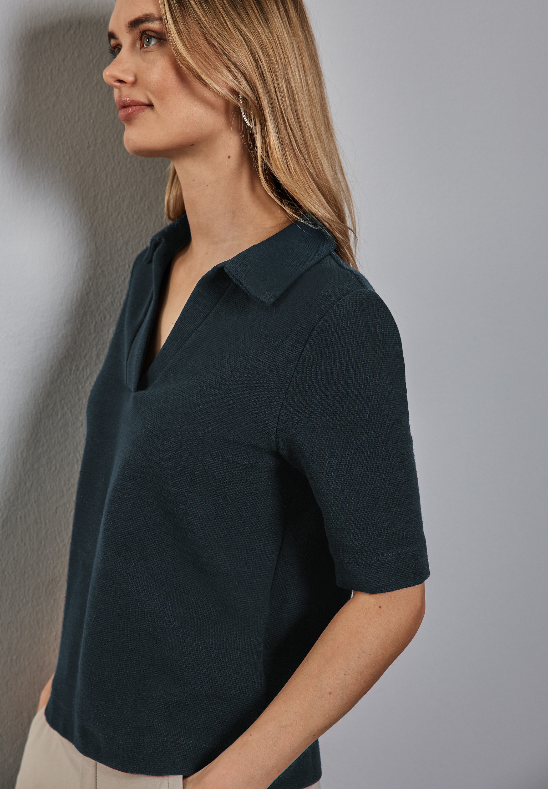 STREET ONE Poloshirt, mit Struktur