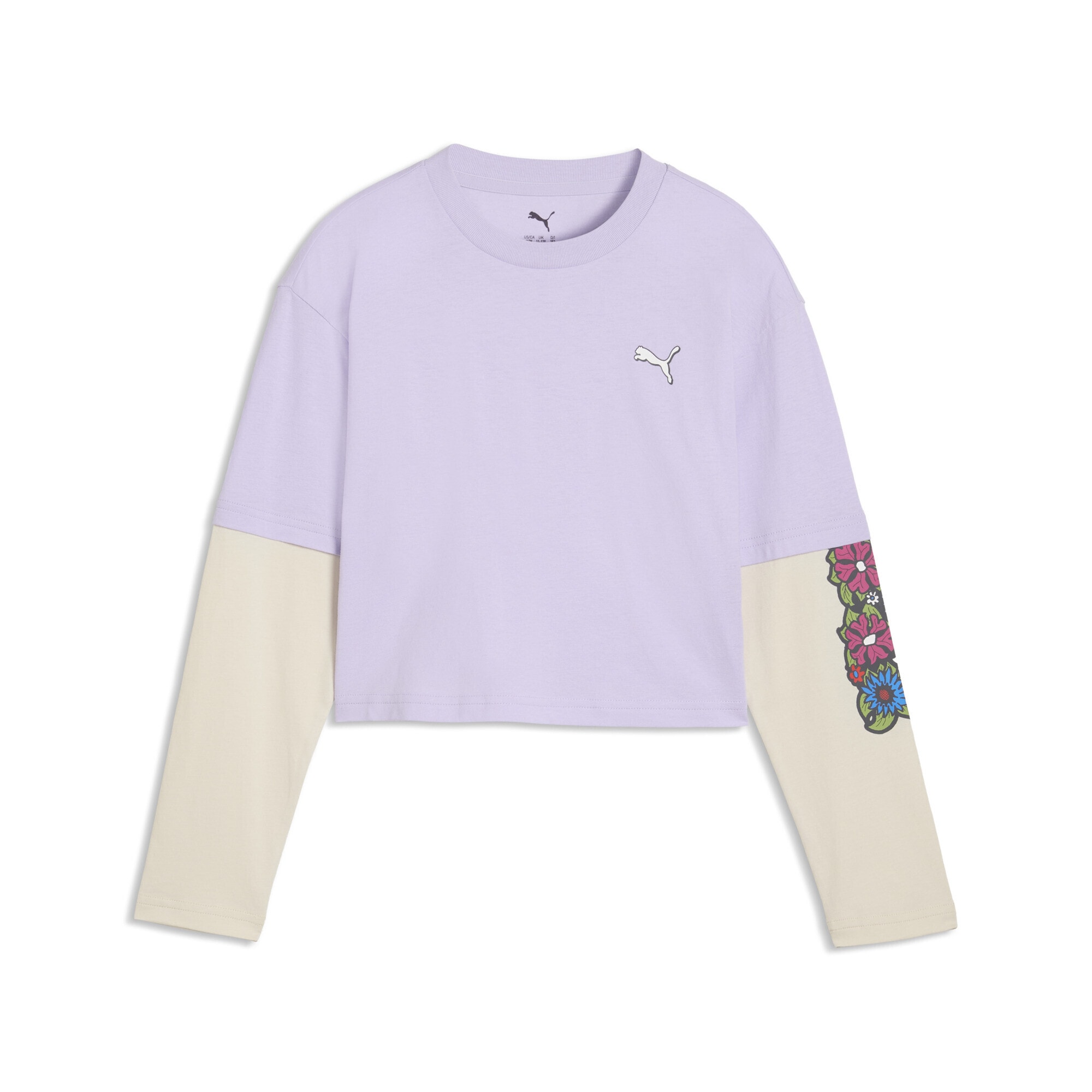 PUMA T-Shirt "MID 90s Relaxed Layered Cropped Langarmshirt Mädchen"