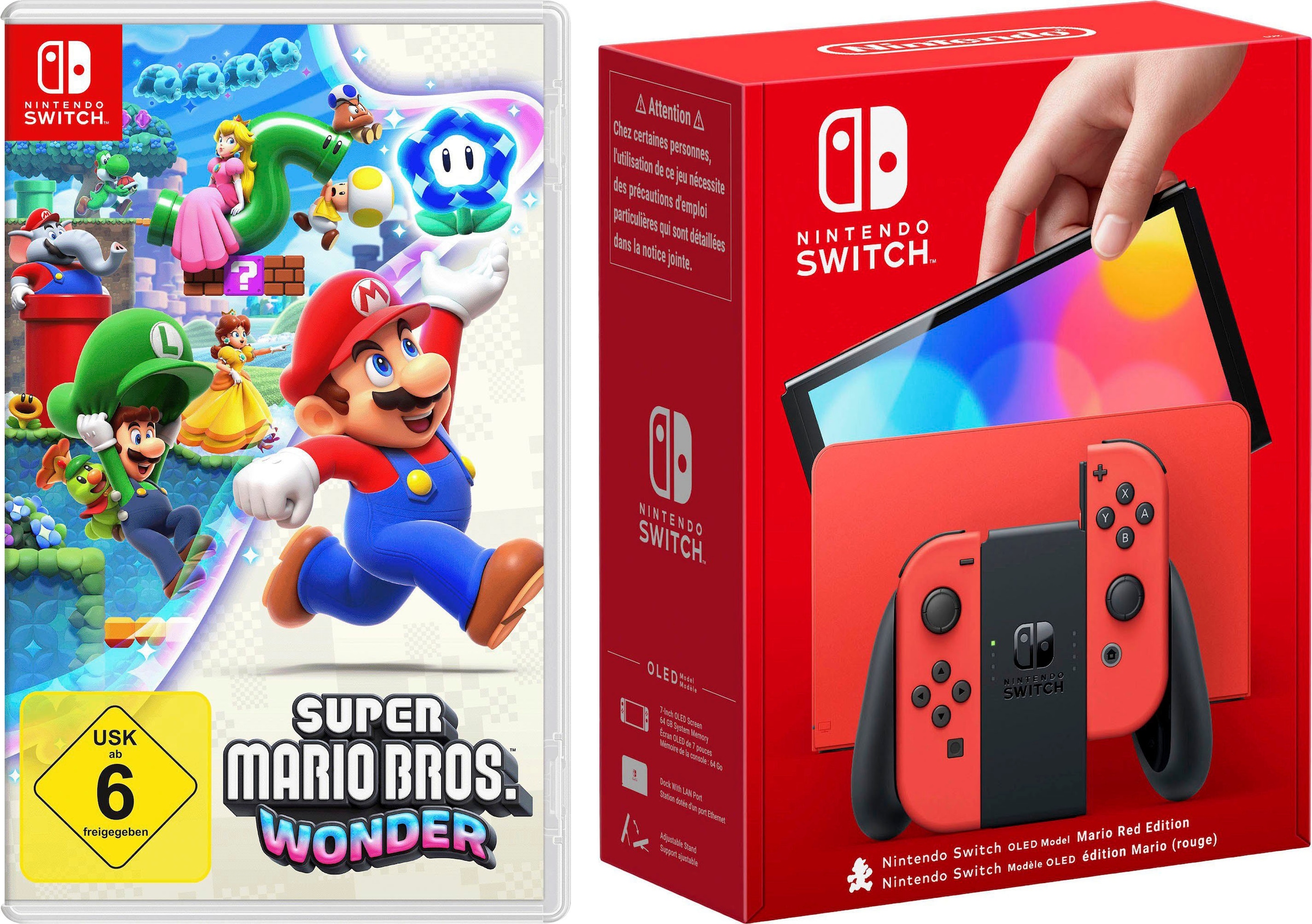 Nintendo Switch Spielekonsole »OLED Mario Edition + Super Mario Bros. Wonder«