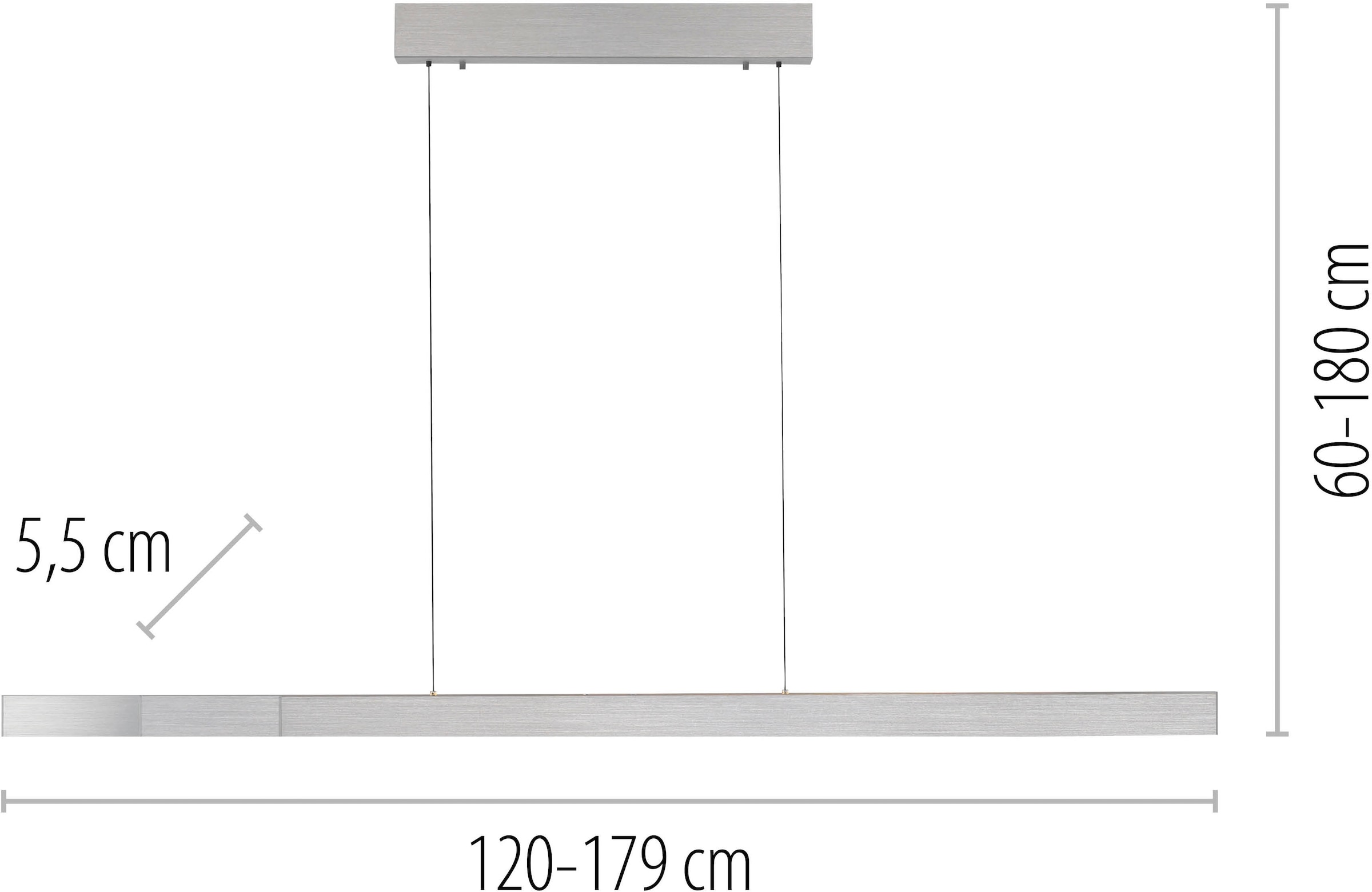 Paul Neuhaus LED Pendelleuchte »Adriana Square« LED-Board 1 Stk. warmweiß - kaltweiß Touchdimmer, CCT 2700-5000K, getrennt schaltbar, Memory, Comfort -Lift