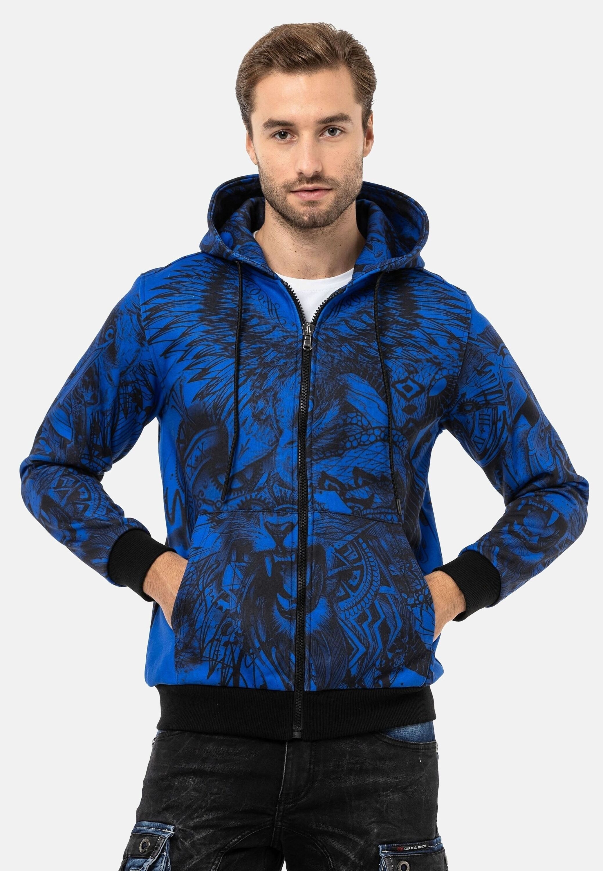 Cipo & Baxx Sweatjacke "Jacken" 1 Stk. tlg. mit auffälligem Print, CL559 günstig online kaufen