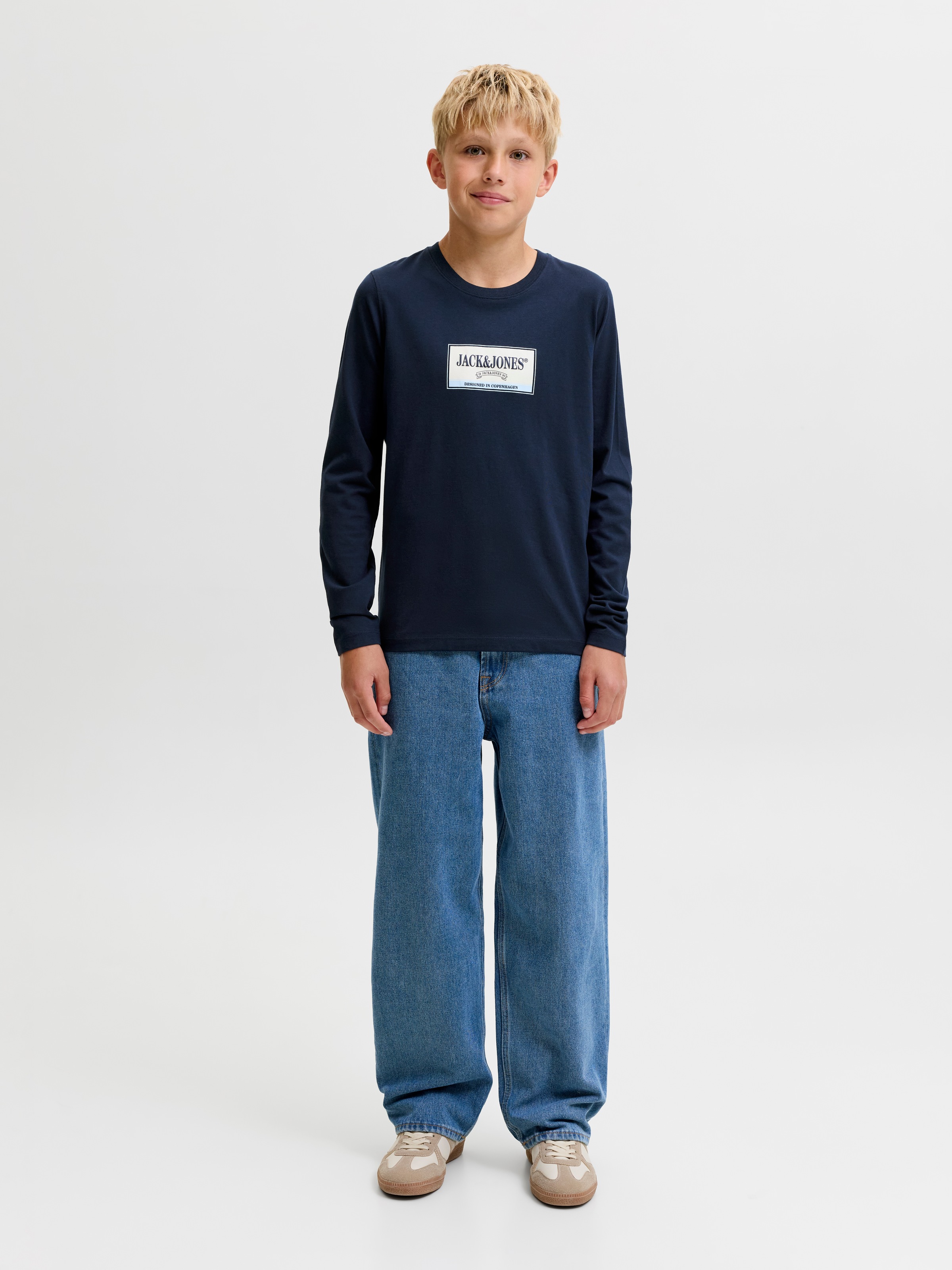 Jack & Jones Junior Langarmshirt »JORFREDERIKSBERG GRAPHIC BOX TEE LS JNR« Baumwolle, regular fit
