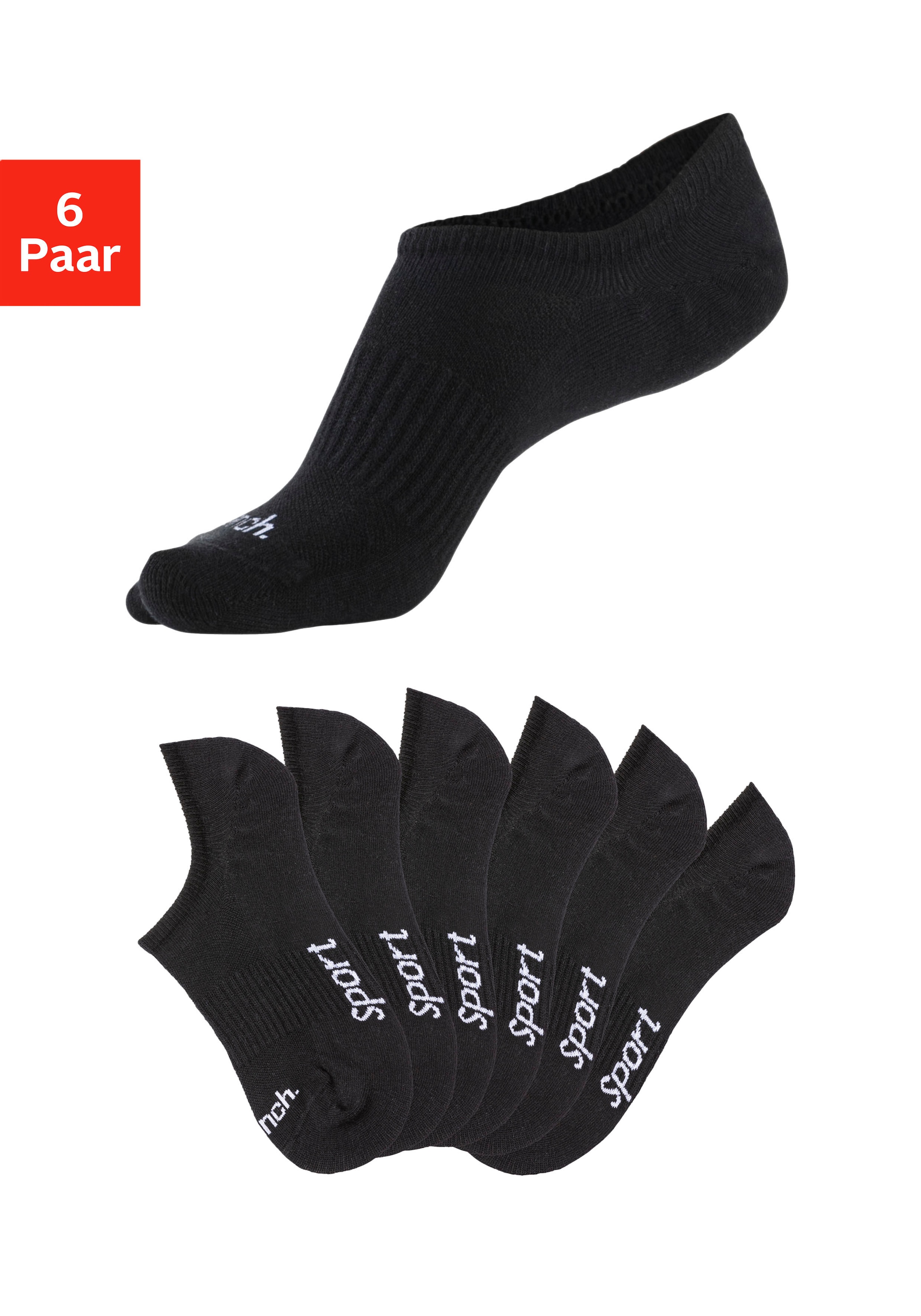 Bench. Sneakersocken Packung, 6 Stk. tlg. nicht sichtbar in Sneakern günstig online kaufen