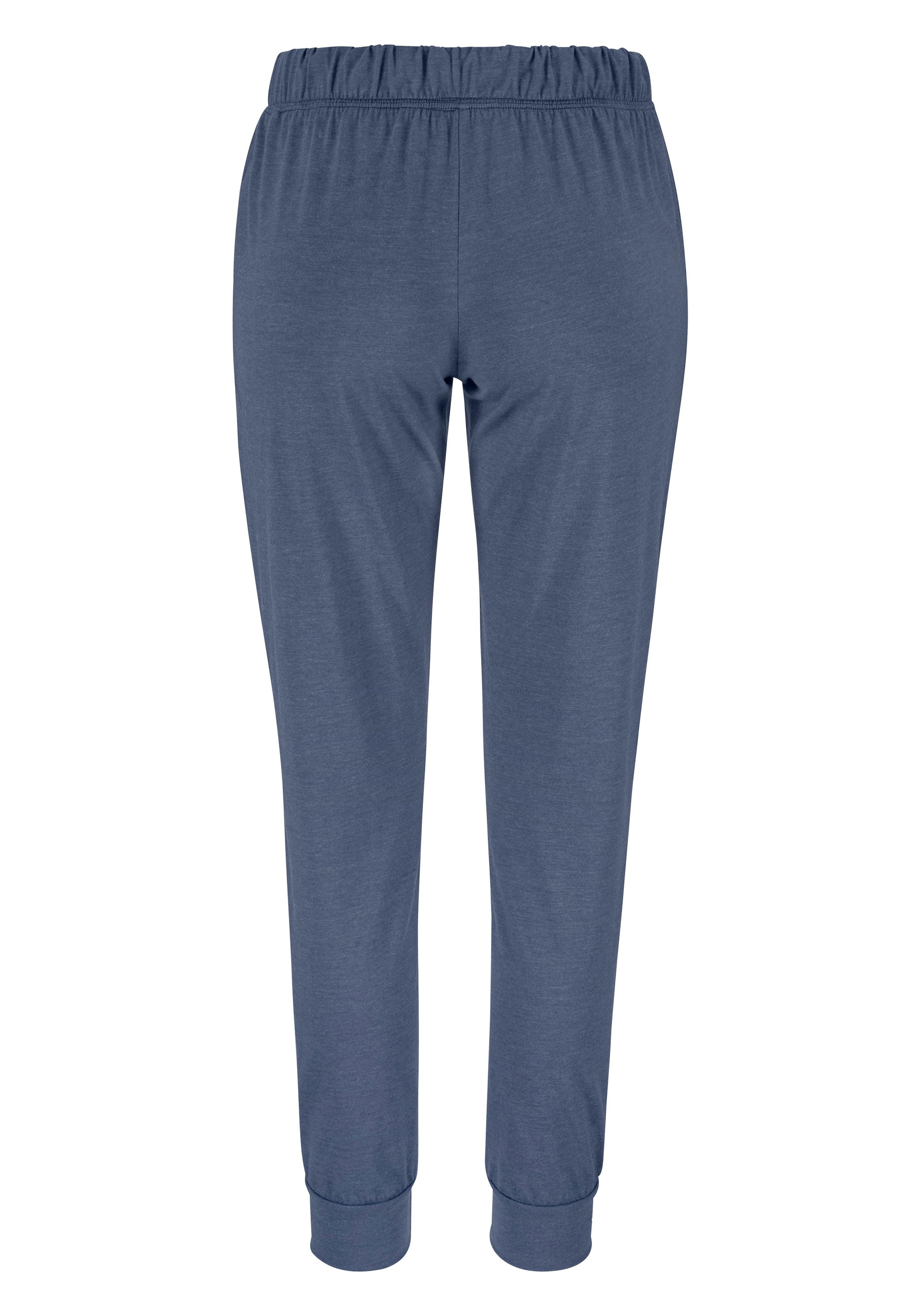 Arizona Pyjama, (2 tlg.), in melierter Qualität mit Knopfleiste