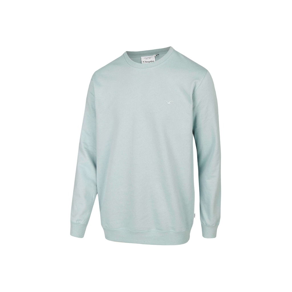 Herrenmode Sweatshirts & -jacken Cleptomanicx Sweatshirt »Ligull«, mit kleiner Möwen-Stickerei blau
