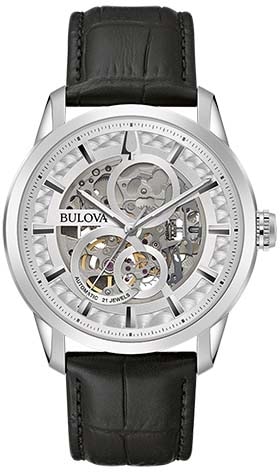 Mechanische Uhr »96A266«, Armbanduhr, Herrenuhr, Damenuhr, Automatik, Lederarmband