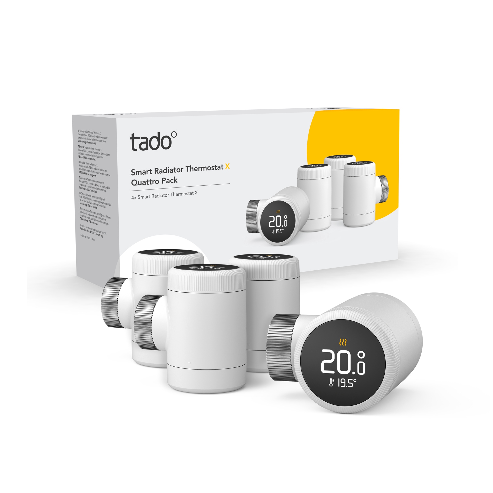 Tado Heizkörperthermostat »Smartes Heizkörperthermostat X - Quattro Pack«