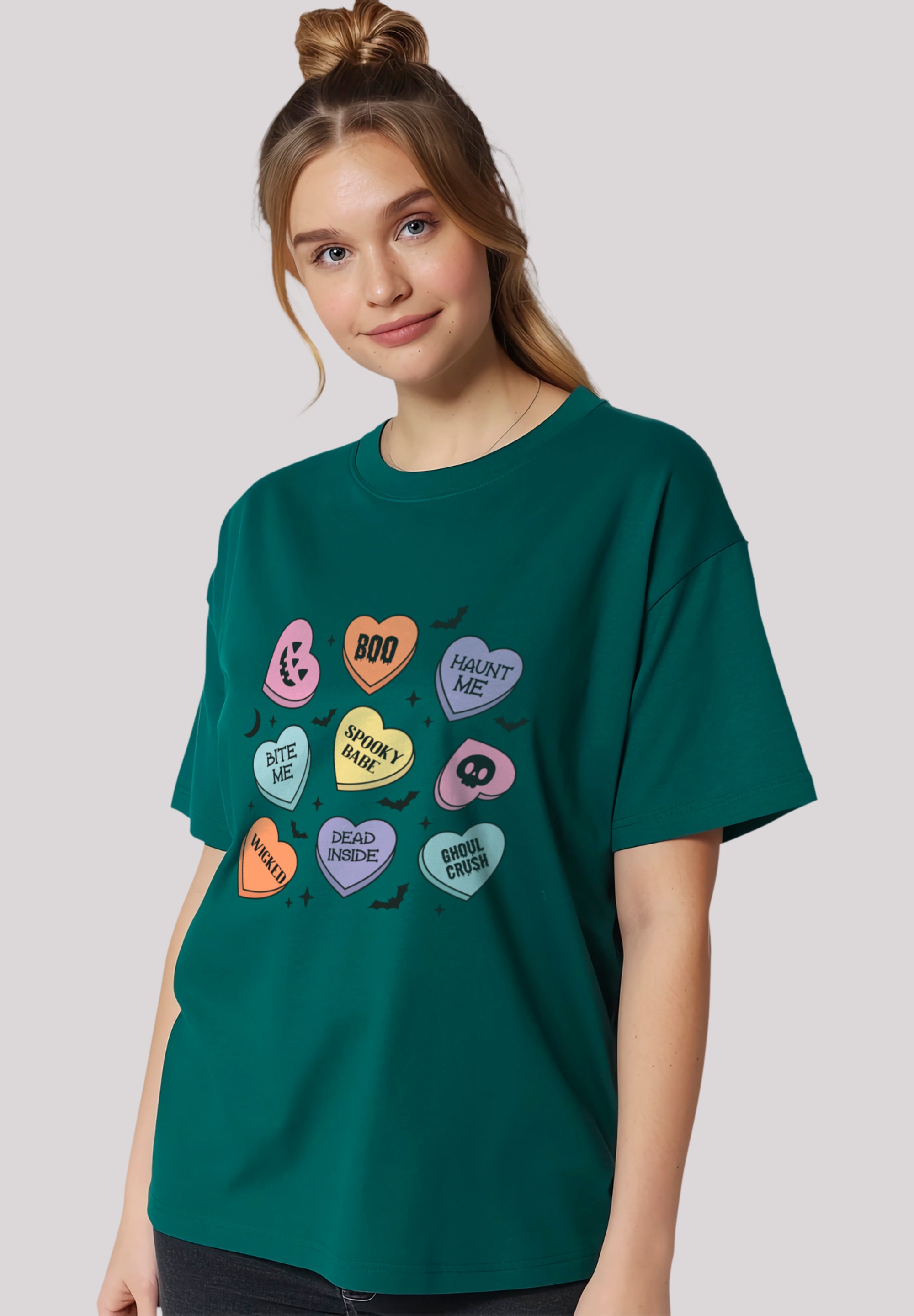 T-Shirt »Retro Halloween Heart Candy Bats«, Premium Qualität, Unisex Schnitt